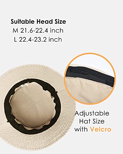 Stylish Bucket Hat with Adjustable Chin Strap - Sun Protection Outdoor Hats for Men & Women - Perfect for Beach, Hiking, Fishing, and Summer Activities