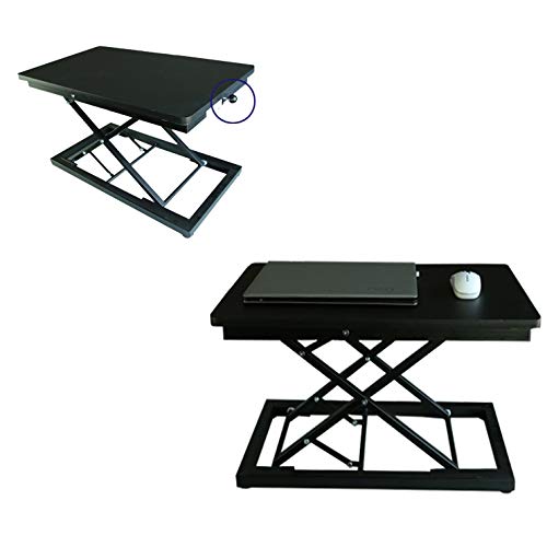 Adjustable Height Liftable Computer Desk - Foldable Standing Desk for Laptop & Notebook - Portable Mobile Workstation for Office & Home Study (White/Black, 60x34cm) - Perfect for Ergonomic Sitting & Standing Work Setup