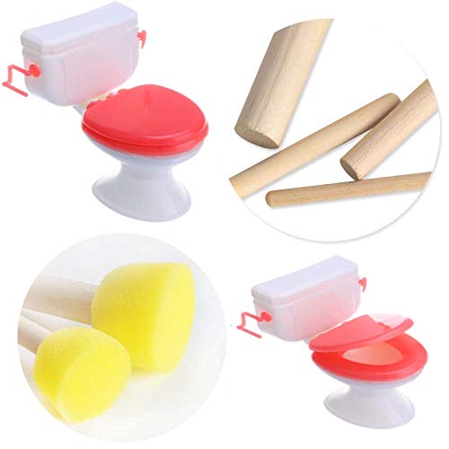Mini Toilet Toy Cake Decorations with Toilet Brush Accessories - Fun Bathroom Prank Gag Gift for Parties & Practical Jokes