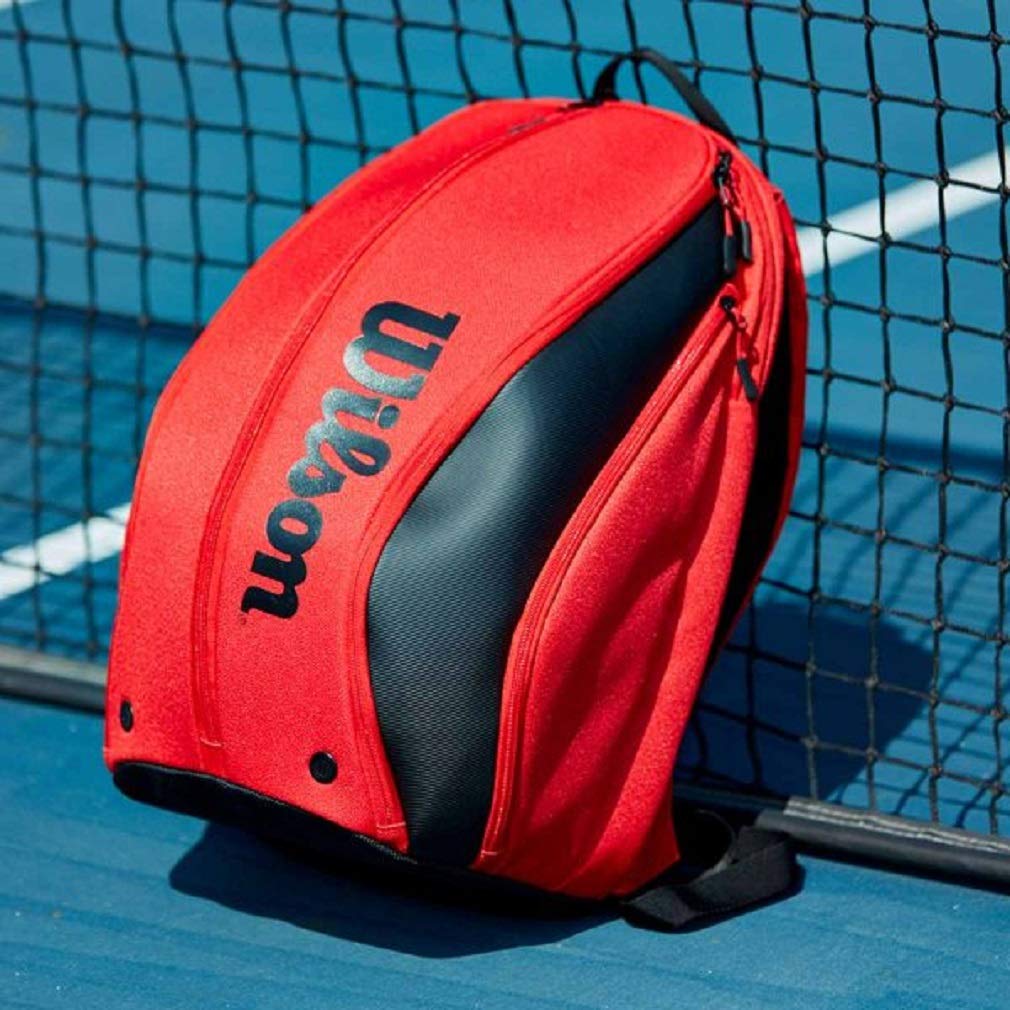 Wilson RF DNA Tennis Racket Bag - Red & Black Tennis Gear for Men & Women | Perfect for Tennis Matches, Practice & Travel