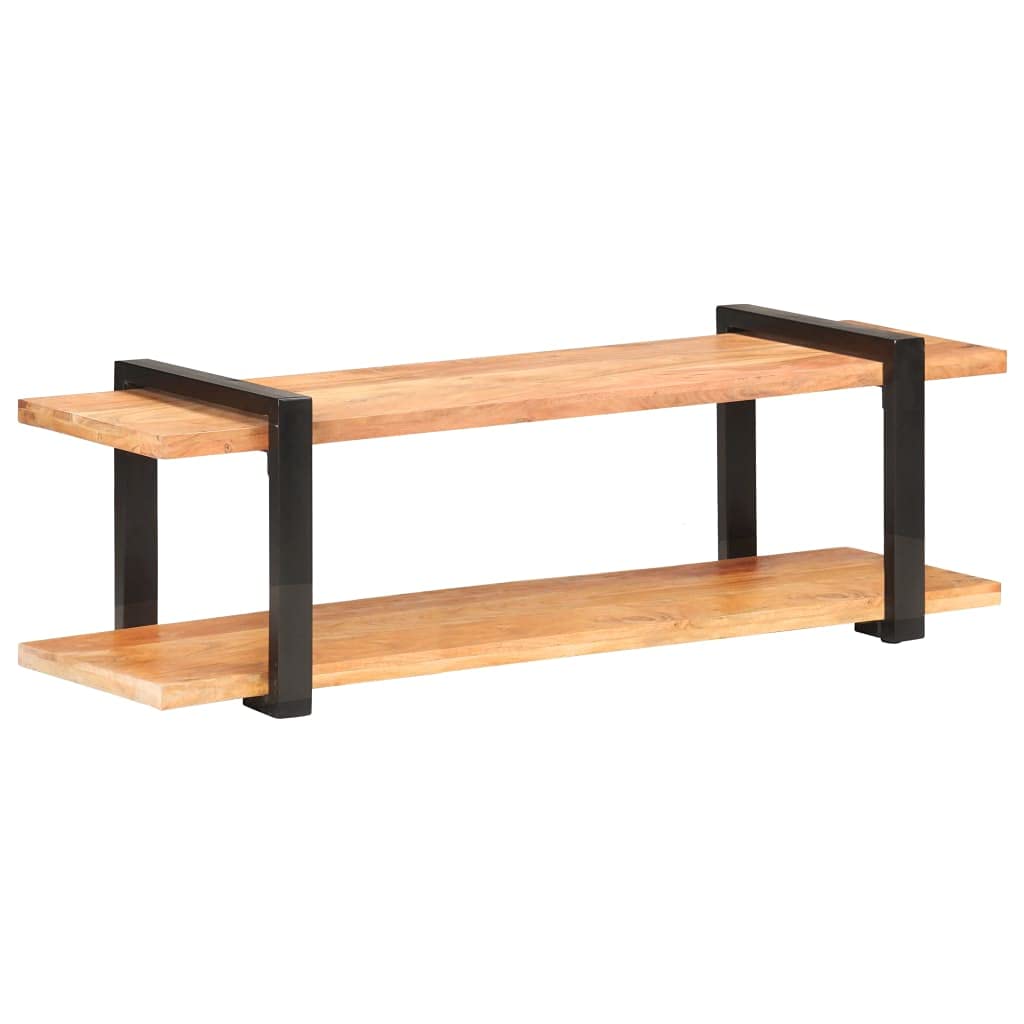 Industrial Style Solid Acacia Wood TV Stand with Storage - 51.2