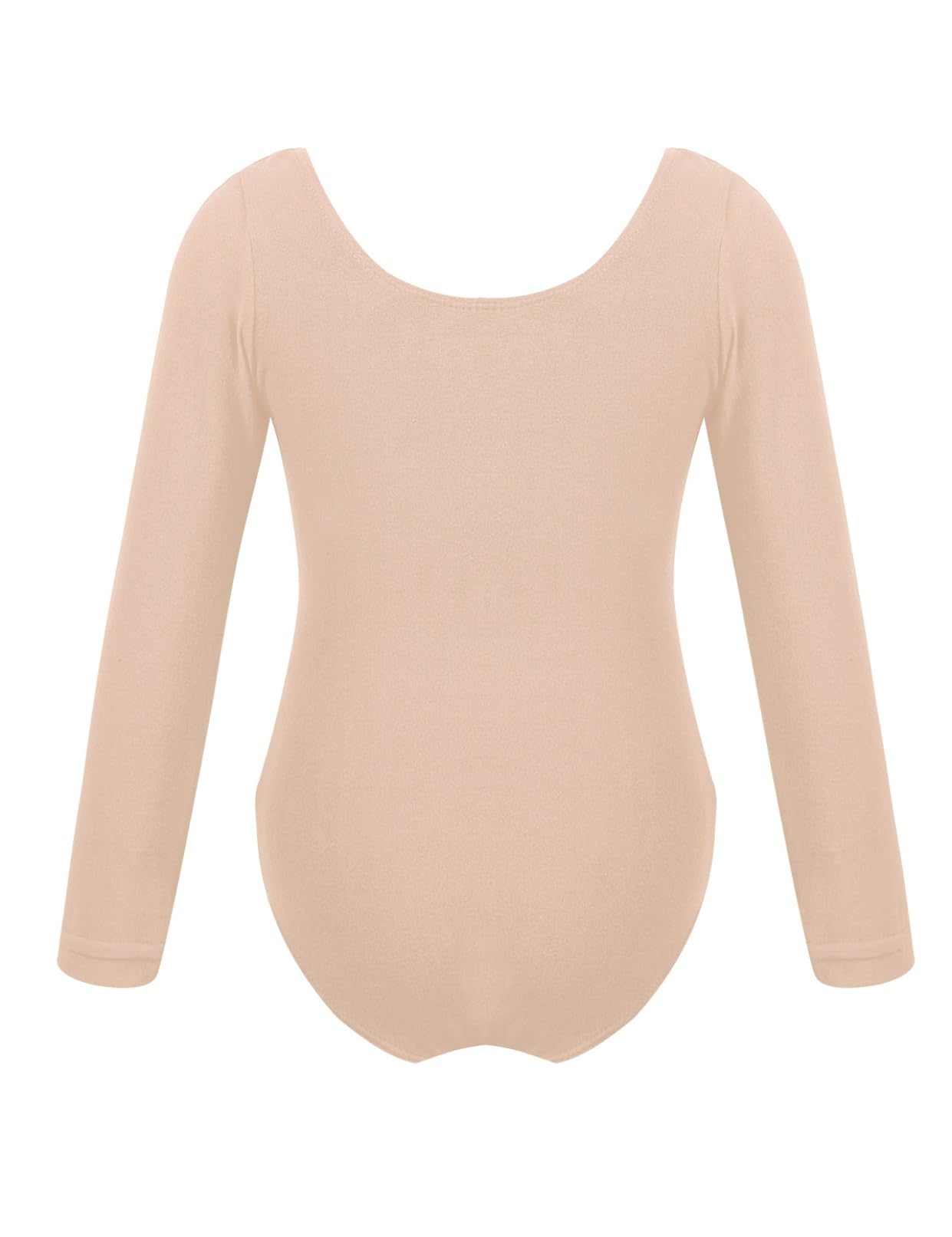 Girls Solid Color Ballet Leotard - Round Neck Long Sleeve Gymnastics Bodysuit for Dance & Performance | Perfect for Ballet Class, Recital, and Gymnastics Practice