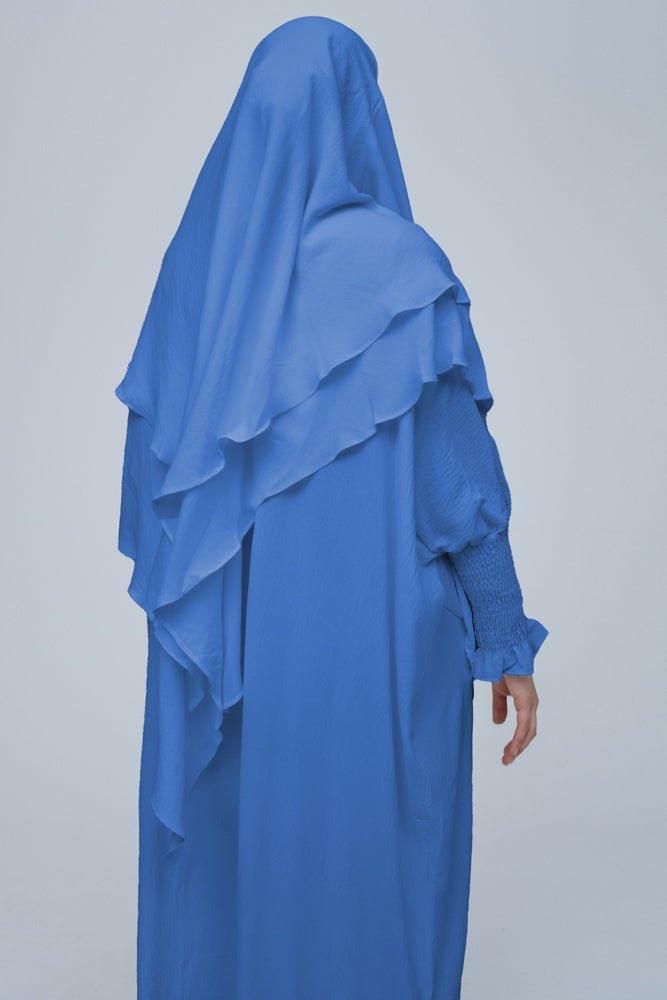 Light Blue Pristine Prayer Gown for Umrah & Salah - Modest Islamic Dress for Women's Religious Ceremonies & Daily Prayers