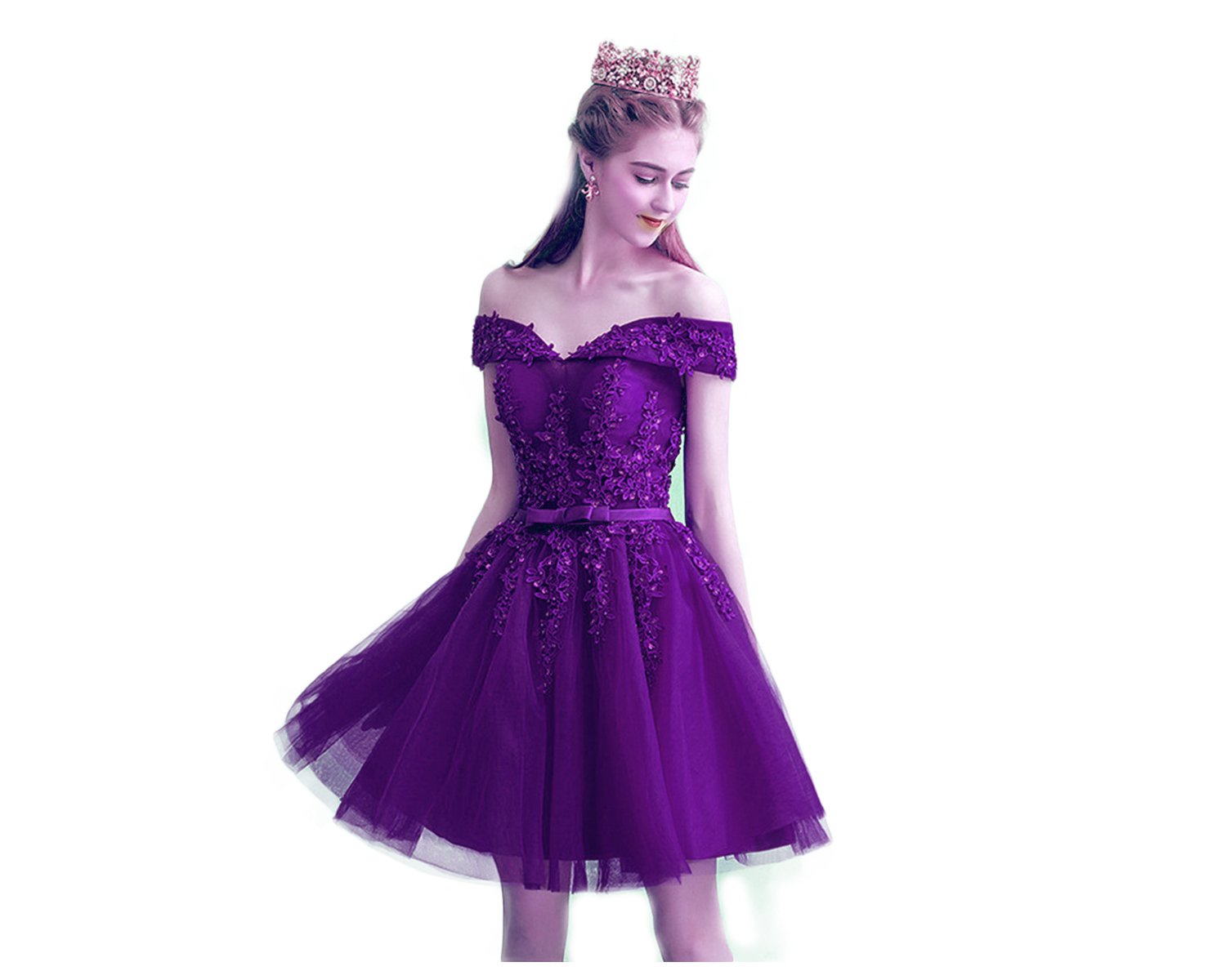 Elegant Women's Short Lace Homecoming Dress - Knee Length Formal Cocktail Party Gown for Graduation, Prom & Special Occasions - Perfect for Evening Events, Weddings & Semi-Formal Gatherings