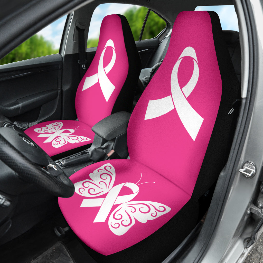 Breast Cancer Awareness Butterfly Ribbon Car Seat Covers - Pink Support Cushion for Comfort & Protection - Perfect for Survivors, Supporters & Awareness Campaigns