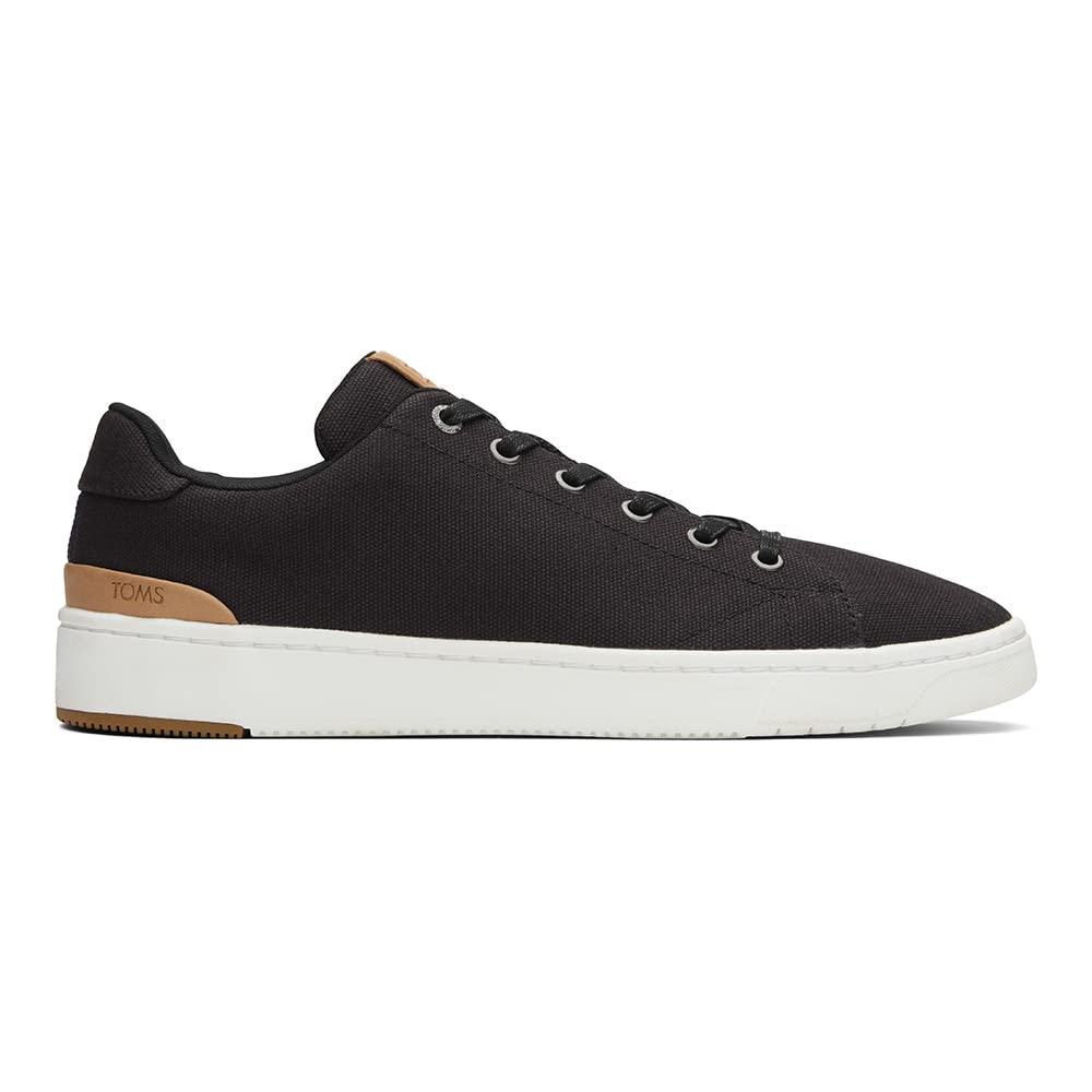 TOMS Men's Travel Lite Low Lace-Up Sneakers - Lightweight Casual Shoes for Walking & Travel - Black | Comfortable Everyday Wear for Commuting & Weekend Outings