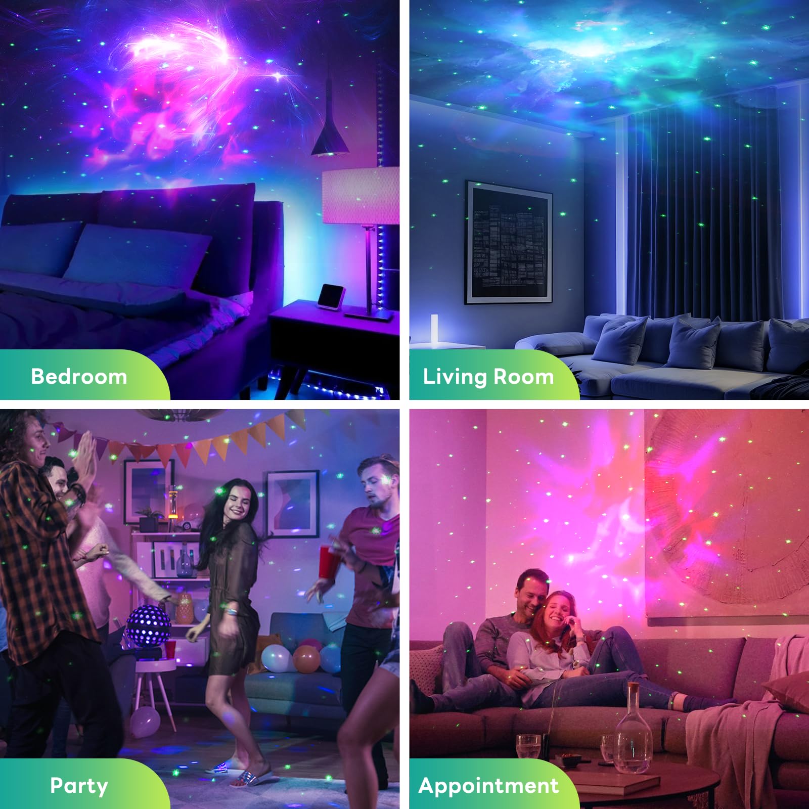 VUENICEE Astronaut Starry Sky Galaxy Projector, Night Light for Kids & Adults with Timer & Remote Control - Perfect for Bedroom, Nursery, Party Decor & Relaxation