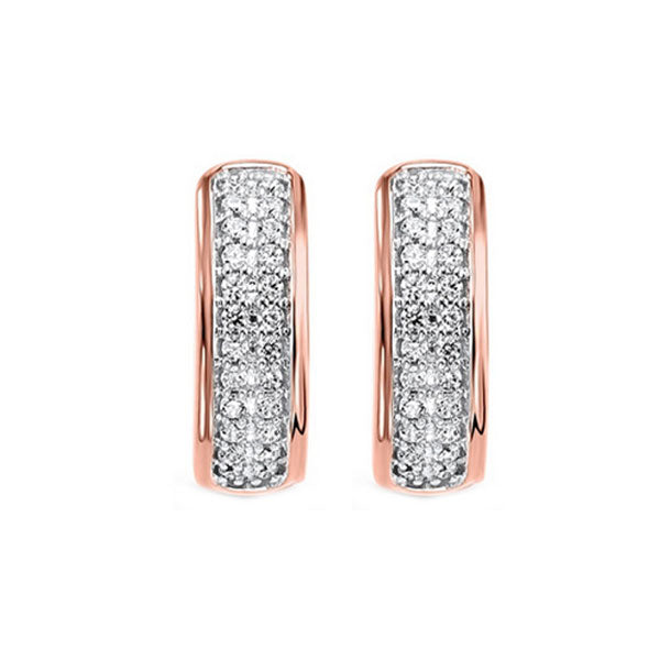 10KT Rose Gold Diamond Stud Earrings (1/4 Carat Total Weight) - Perfect for Weddings, Anniversaries & Special Occasions