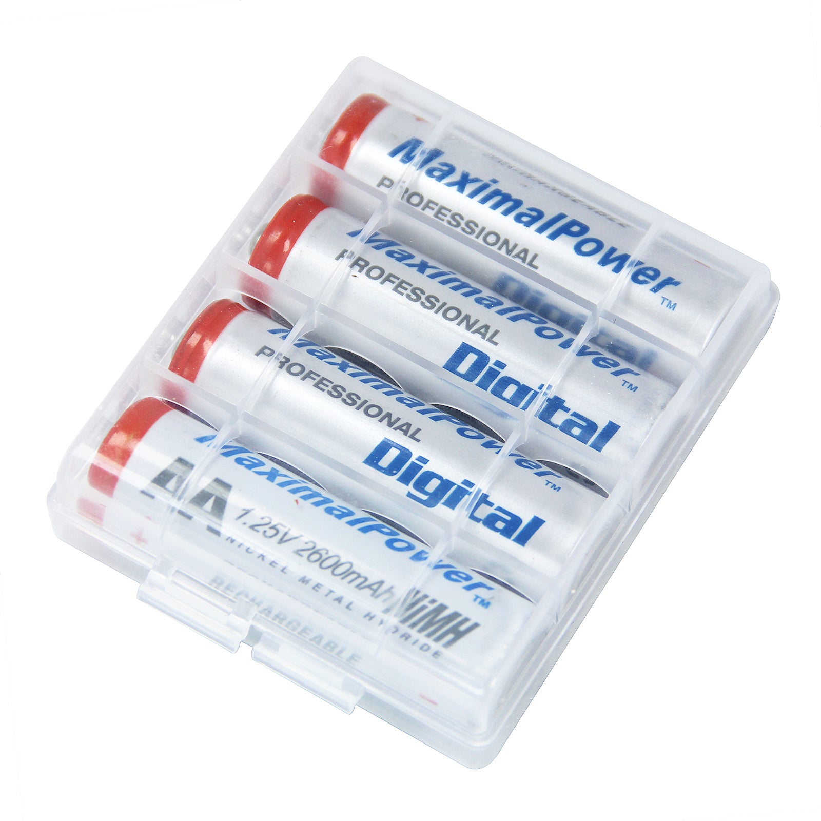 MaximalPower AAA Rechargeable Batteries 1200mAh - High Capacity NiMH Triple A Battery 1.2V, 4-Pack with Free Storage Case | Long Lasting Power for Cameras, Toys, Remote Controls & Electronic Devices