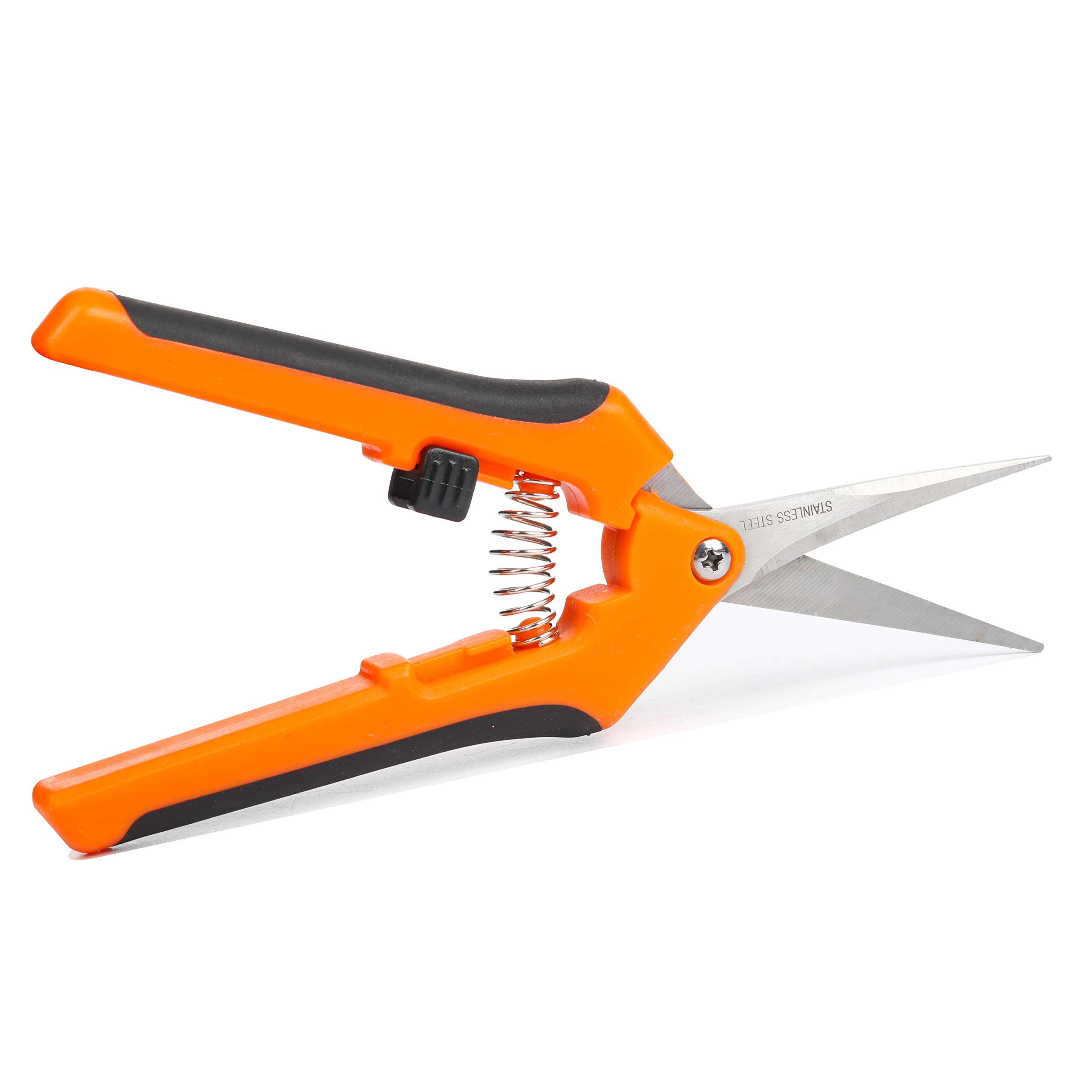 6.5 Inch Professional Gardening Shears - Titanium Coated Curved Precision Pruning Shears for Plants, Flowers & Tree Trimming | Heavy Duty Garden Clippers for Landscaping, Florists & Home Garden Use (Orange)