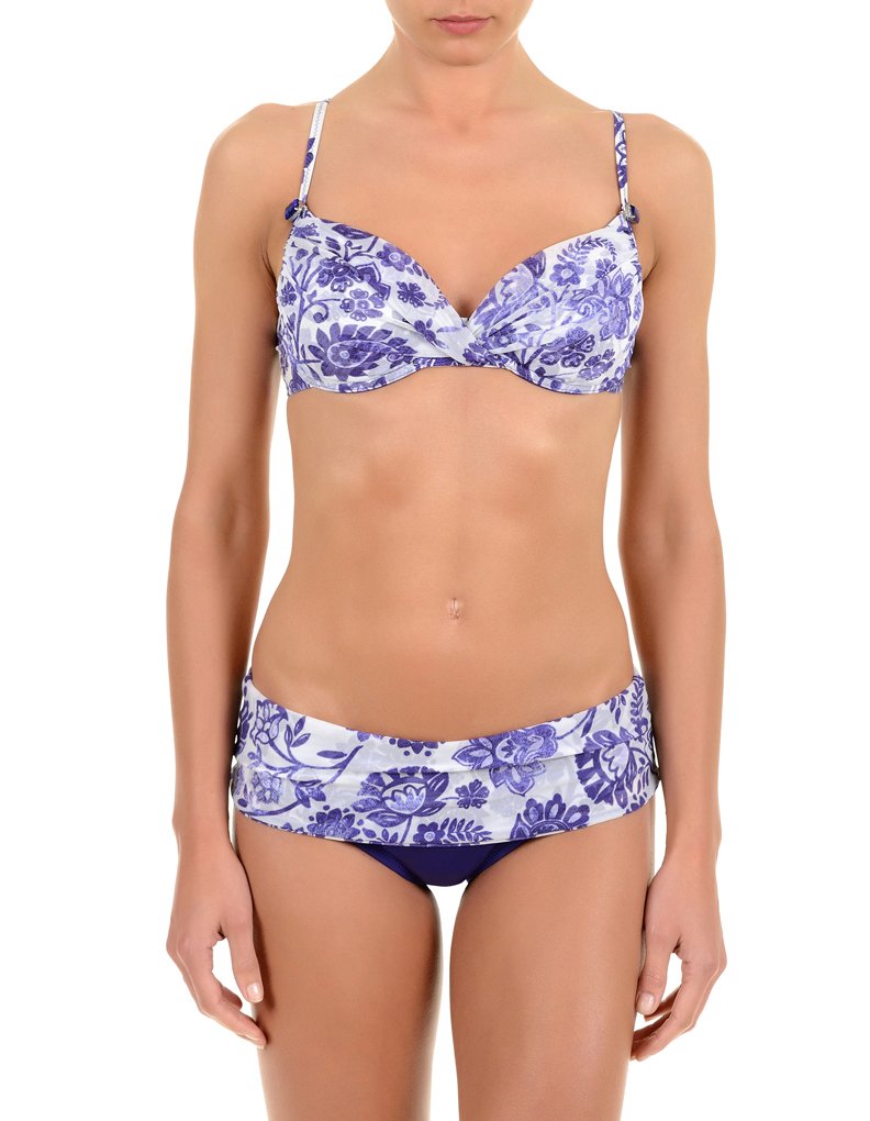 David Paisley Purple and White Bikini Set - Women's Floral Print Swimwear Two Piece Bathing Suit for Beach, Pool & Vacation