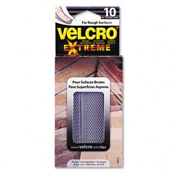 Velcro Rough Surface Hook and Loop Fastener Strips - Heavy Duty Extreme Strength - 10 Strips per Pack (15 Packs) for DIY Projects, Home Organization, and Industrial Use