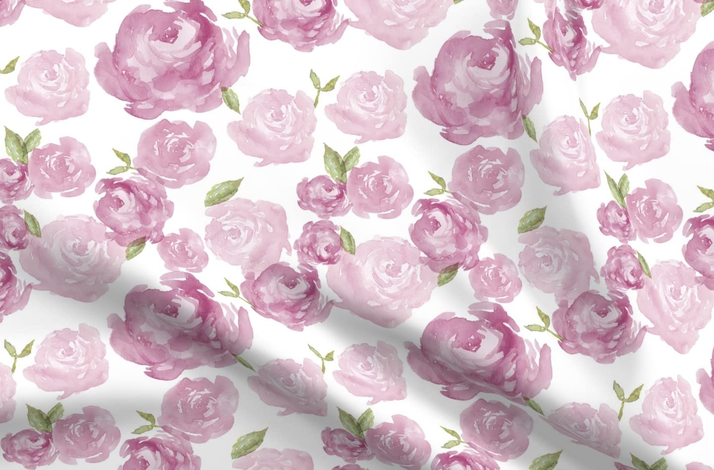 Plum Watercolor Rose & Wildflower Peony Printed Velvet Upholstery Fabric - Fat Quarter for Home Decor, Apparel & DIY Projects | Spring Lavender Floral Design for Curtains, Pillows & Dresses
