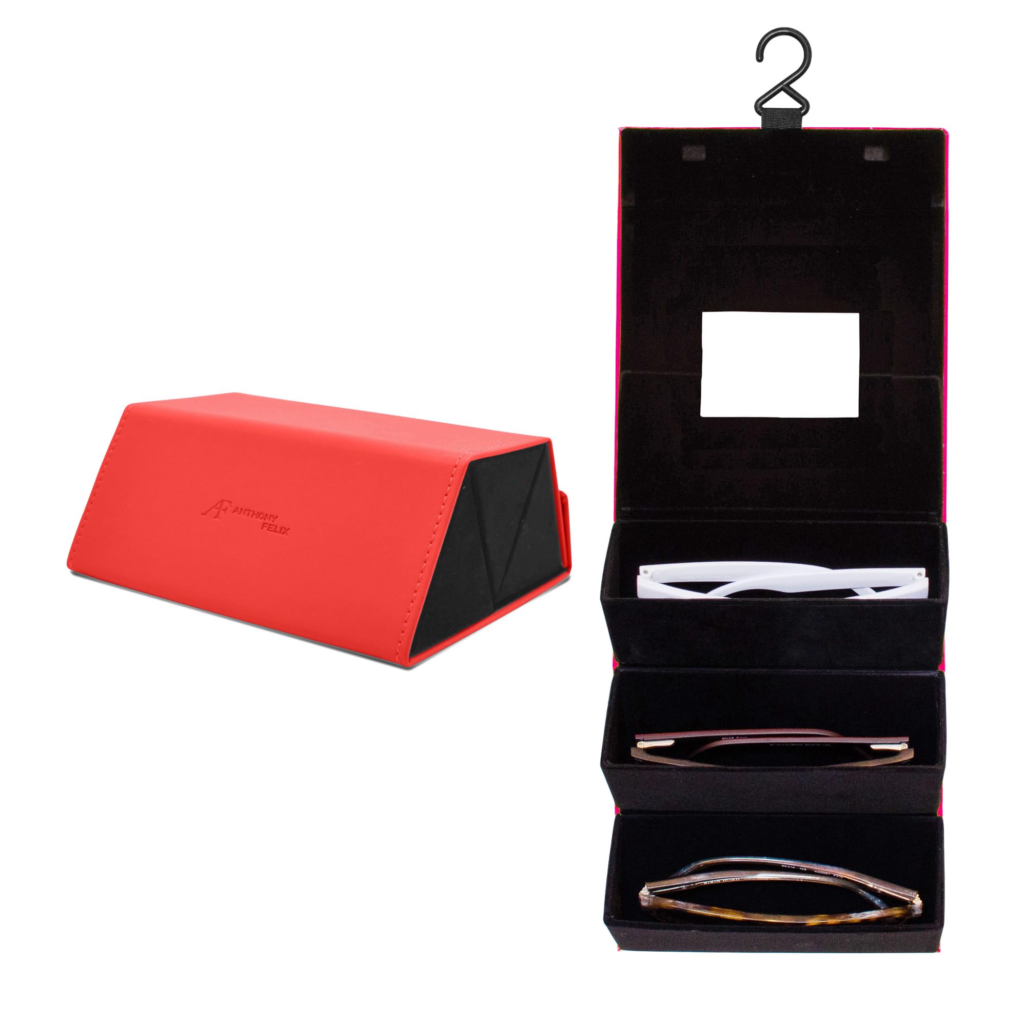 Premium Sunglasses Travel Case for 3 Pairs - Compact Eyewear Organizer Holder for Men & Women - Perfect for Airplane, Beach, and Outdoor Adventures