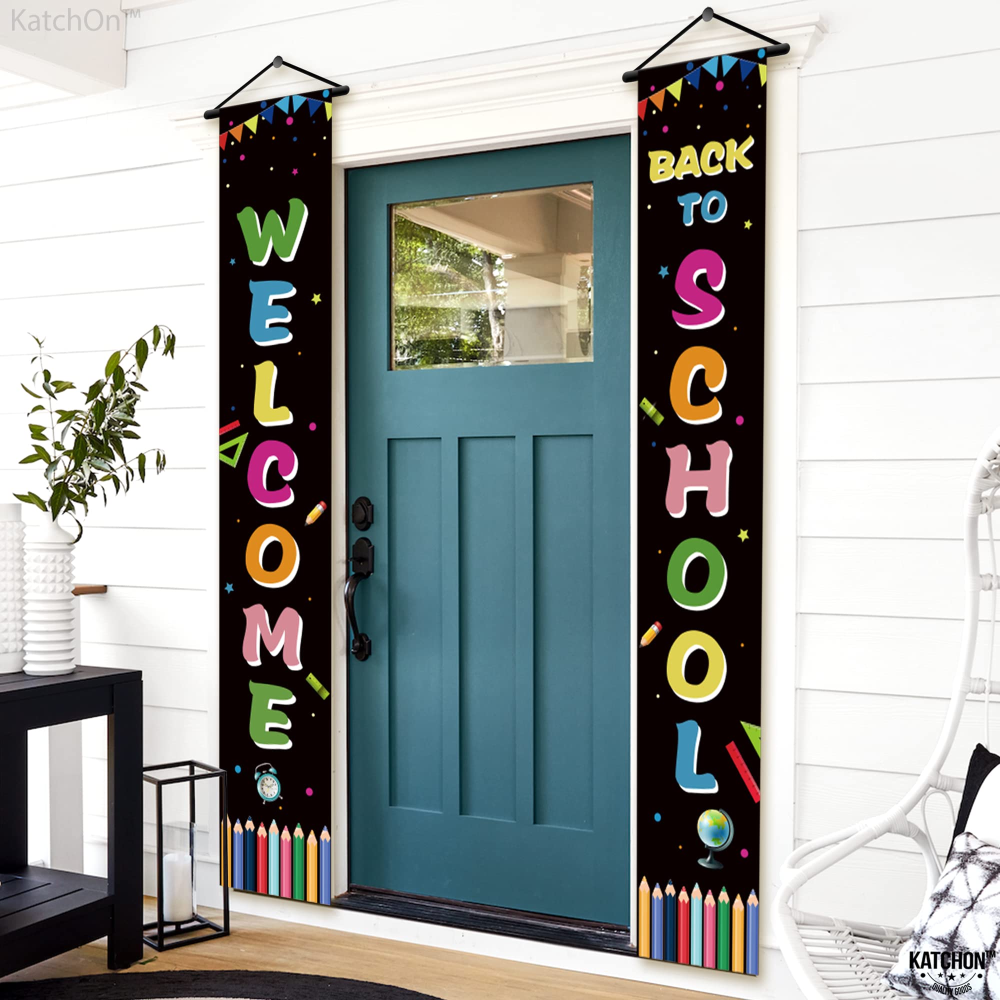 KatchOn Extra Large Welcome Back to School Banner - 72x12 Inch, First Day of School Decorations for Classroom Doors & Walls | Perfect for School Decor, Teacher Welcome Signs, Back to School Parties & Photo Backdrops