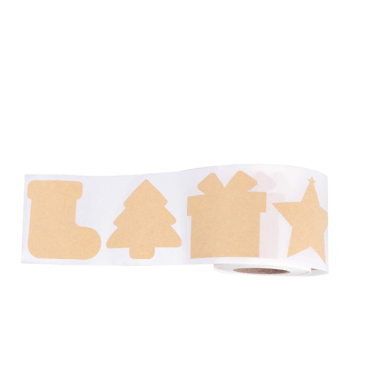300pcs Christmas Stickers for Gifts - Self-Adhesive Kraft Paper Sealing Labels for Candy Bags, Holiday Packages & DIY Crafts (1 Roll) - Perfect for Christmas Wrapping, Party Favors & Festive Decorations