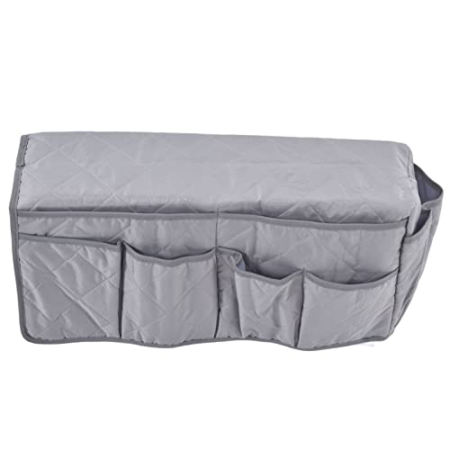 Premium Sofa Armrest Organizers - Stylish Couch Remote Holder with Smart Storage Pockets for Phone, Tablet & Accessories (Grey) - Perfect for Living Room, Home Theater & Office Use