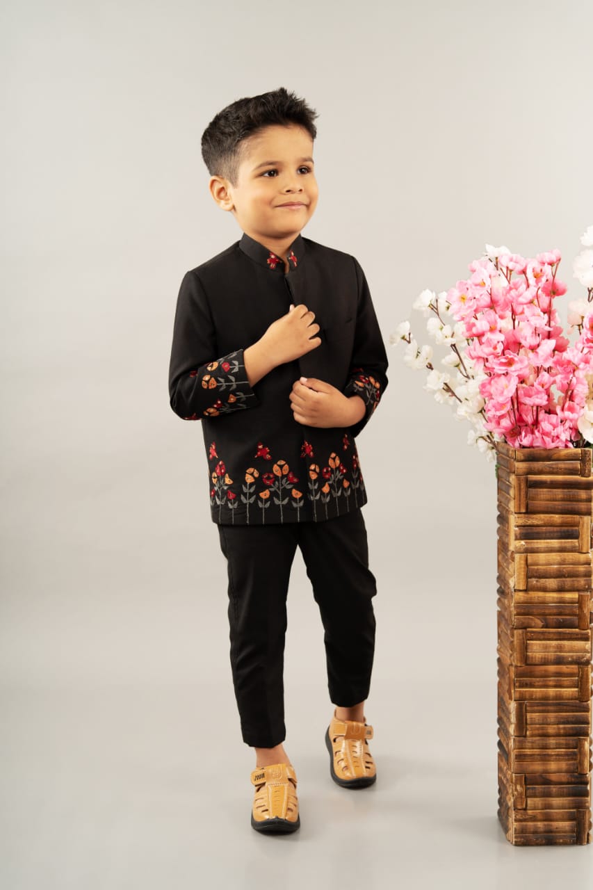 Pre Order: Black Embroidered Prince Coat - Elegant Formal Wear for Men, Gothic Royal Style Jacket | Perfect for Weddings, Cosplay, and Special Occasions