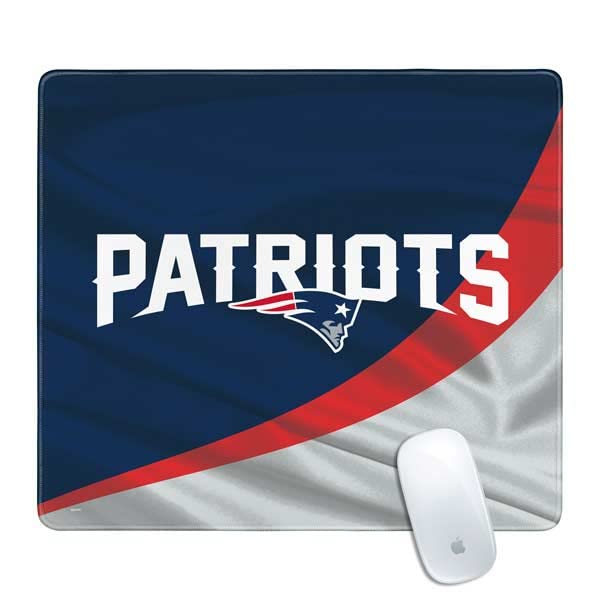 Skinit Medium Gaming Mouse Pad - Officially Licensed NFL New England Patriots Design | Non-Slip Rubber Base & Stitched Edges | Waterproof Desk Mat for Keyboard & Mouse | Perfect for Gaming Setups, Office Work & Home Computer Use