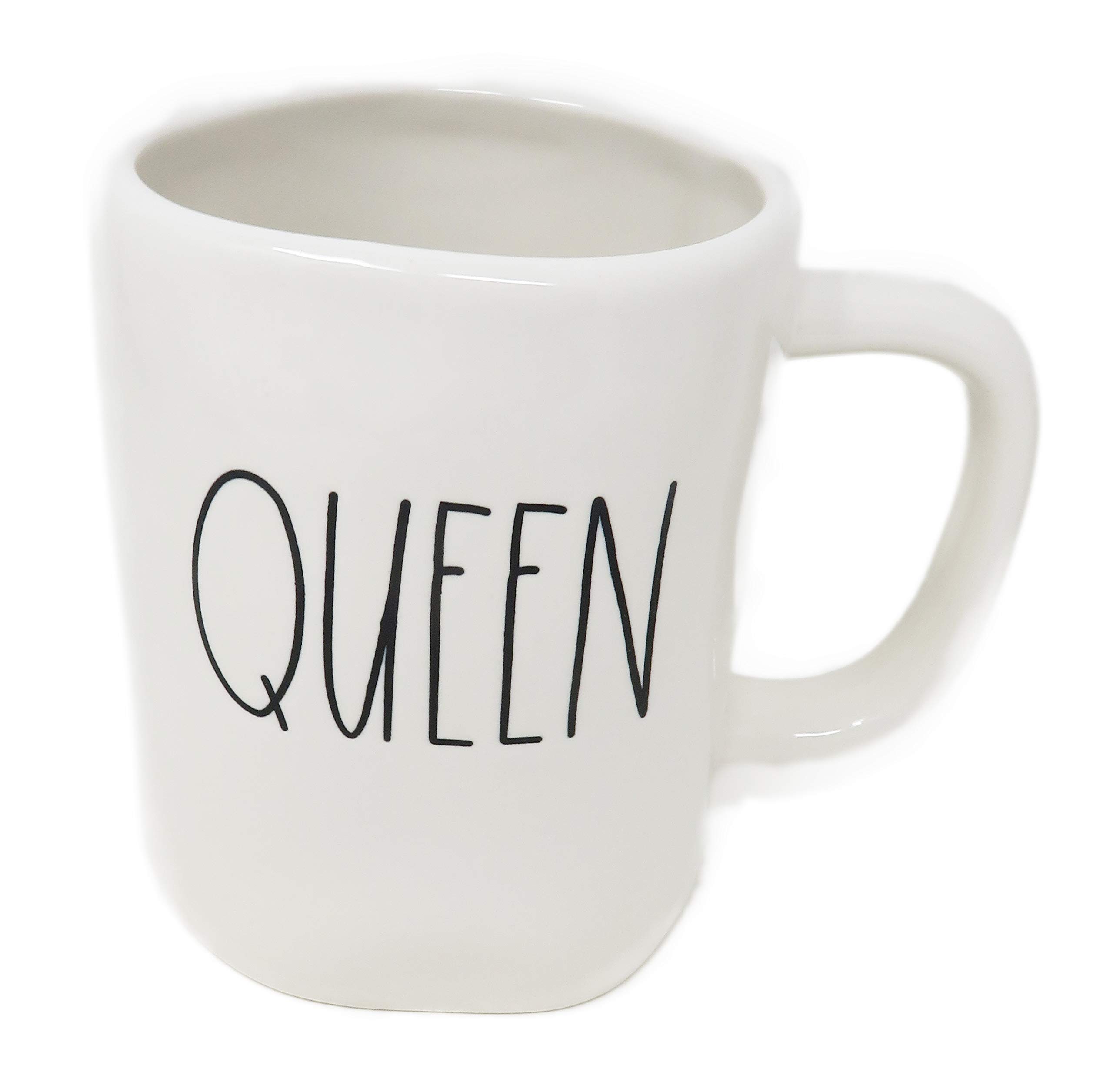 Rae Dunn by Magenta QUEEN Ceramic Large Coffee Mug - 15oz Handmade Tea Cup with Inspirational Quote, Perfect for Home, Office & Gifts