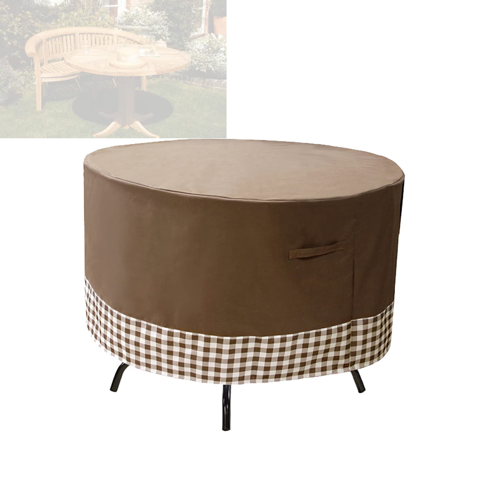 **Waterproof Outdoor Furniture Covers - Heavy Duty Medium Round Patio Table Cover (96