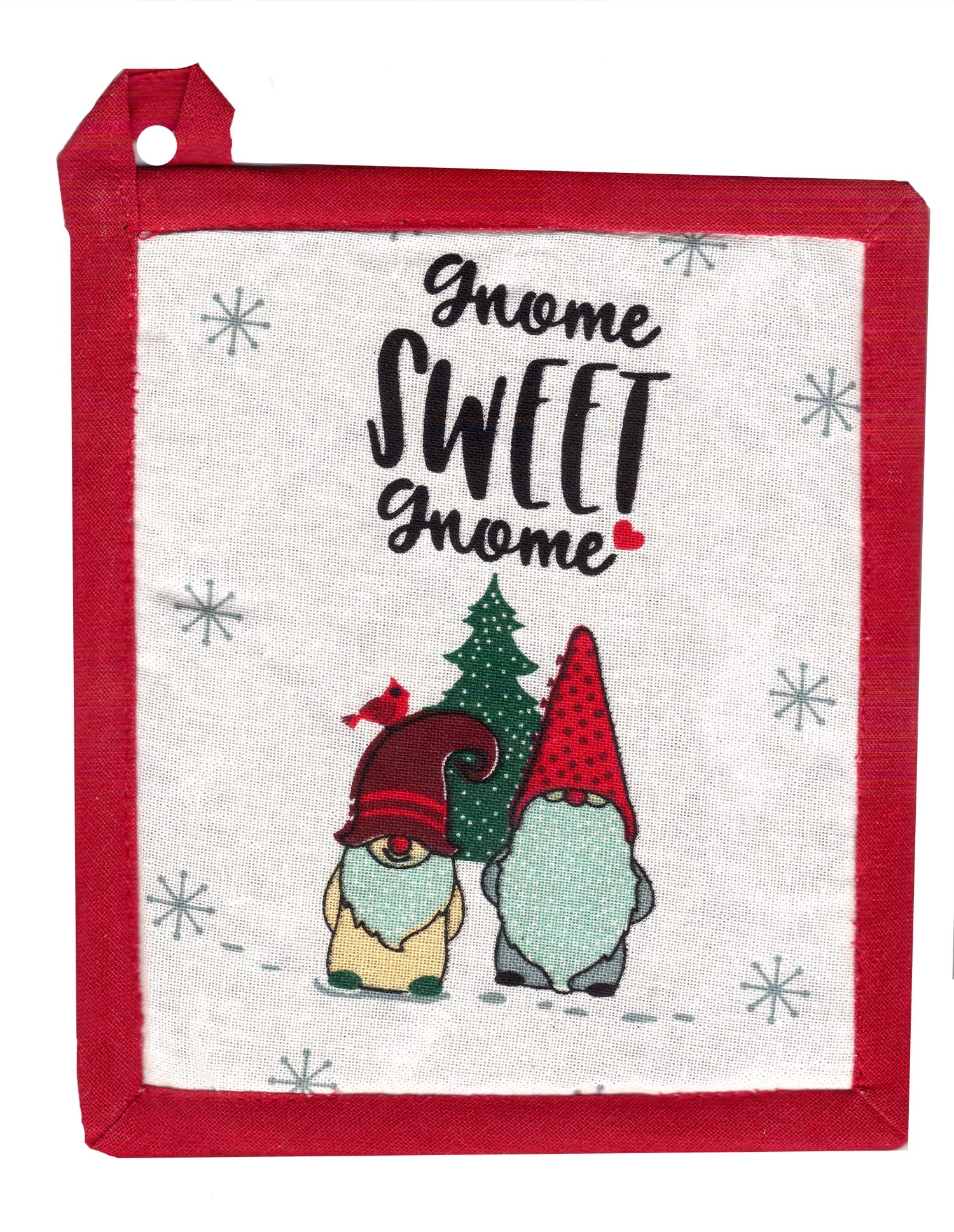 Christmas Gnome Kitchen Set - 2 Matching Towels, Oven Mitt & Potholder (4-Piece) | Holiday Home Decor & Festive Cooking Accessories for Baking, Hosting & Gift Giving