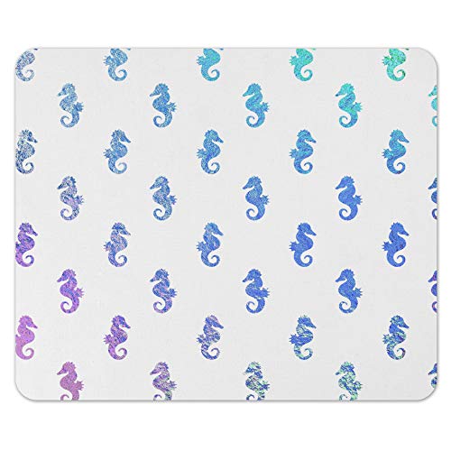 Rainbow Gradient Seahorse Mouse Pad - Non-Slip Gaming Mousepad with Wrist Support for Office, Computer, Laptop & PC Use