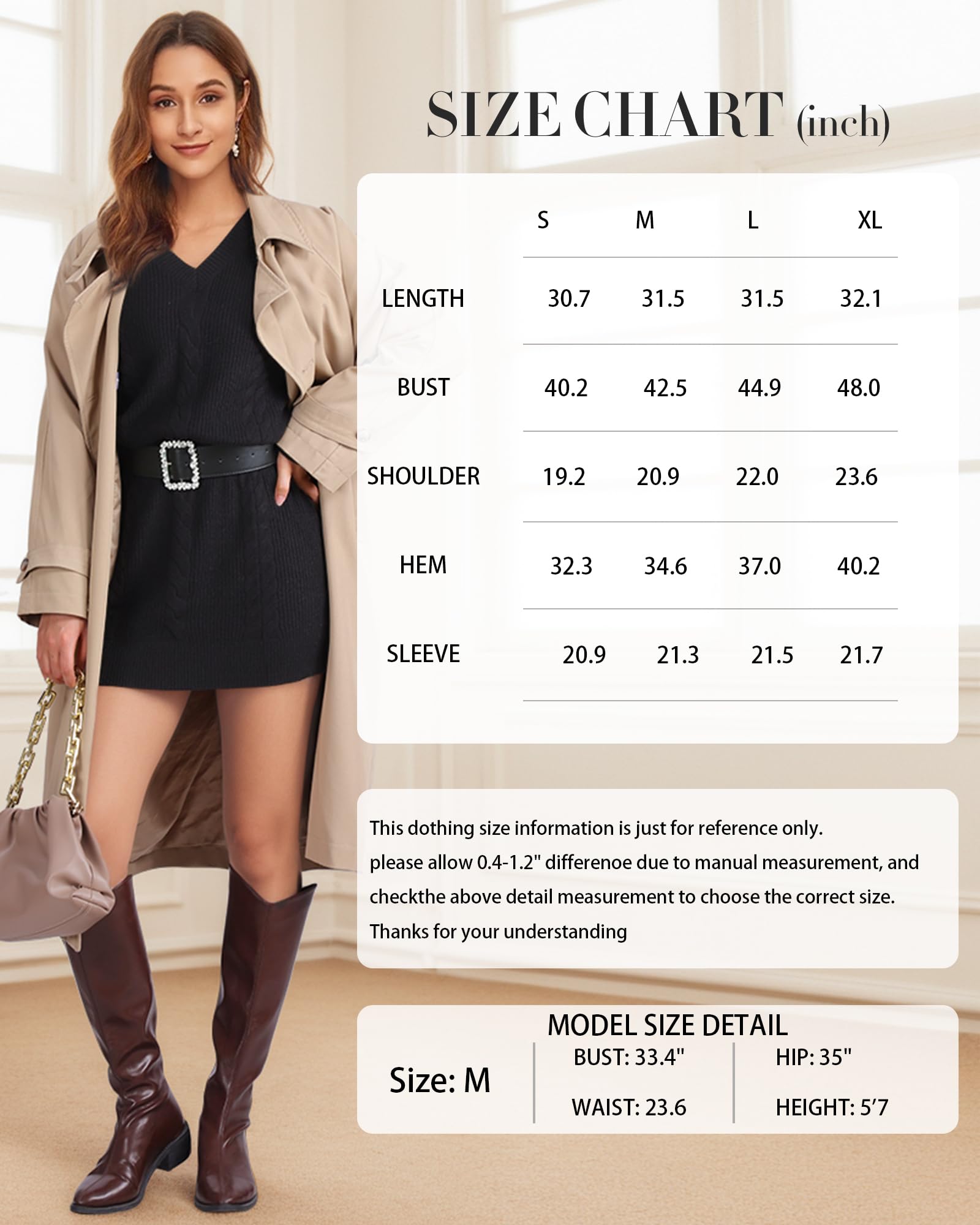 Women's Casual V Neck Lantern Sleeve Pullover Sweater Dress - Soft Knit Mini Jumper for Fall & Winter - Perfect for Office, Date Night and Weekend Outings