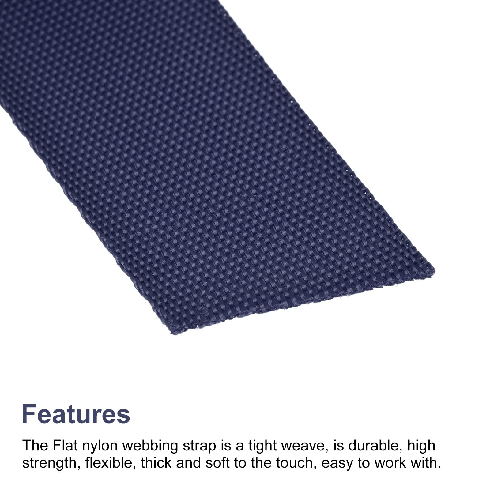 MeccaniXity 1-Inch Flat Nylon Webbing Strap - 15 Yards Dark Blue - Heavy Duty Adjustable Belt for Backpacks, Luggage, Cargo Straps & Outdoor Gear - Perfect for Travel, Camping & DIY Projects