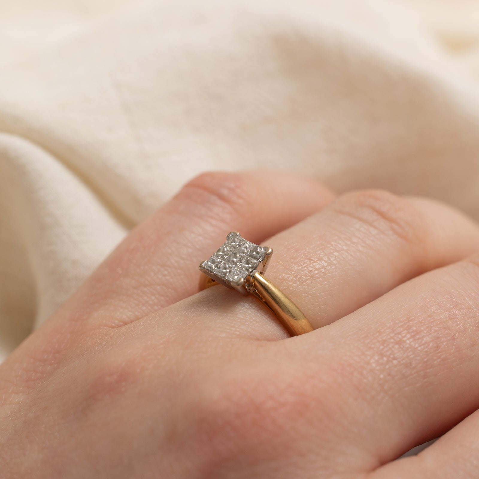 0.52ctw Invisible Illusion Diamond Engagement Ring - Size 5.5 | Sparkling Wedding Band for Women | Perfect for Proposals, Anniversaries & Special Occasions