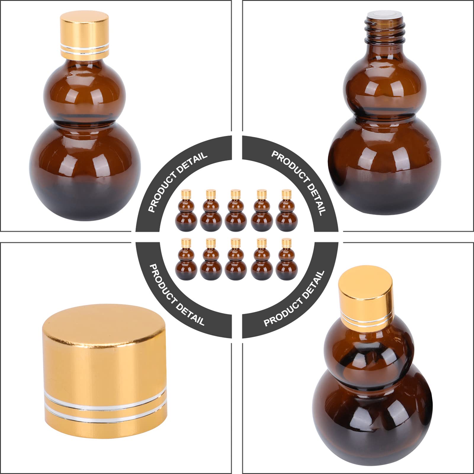 DOITOOL 10-Pack 50ml Amber Glass Perfume Bottles, Essential Oil Roller Bottles, Travel-Sized Toiletry Containers for Fragrance, Makeup & Liquids - Perfect for DIY, Aromatherapy & On-the-Go Use