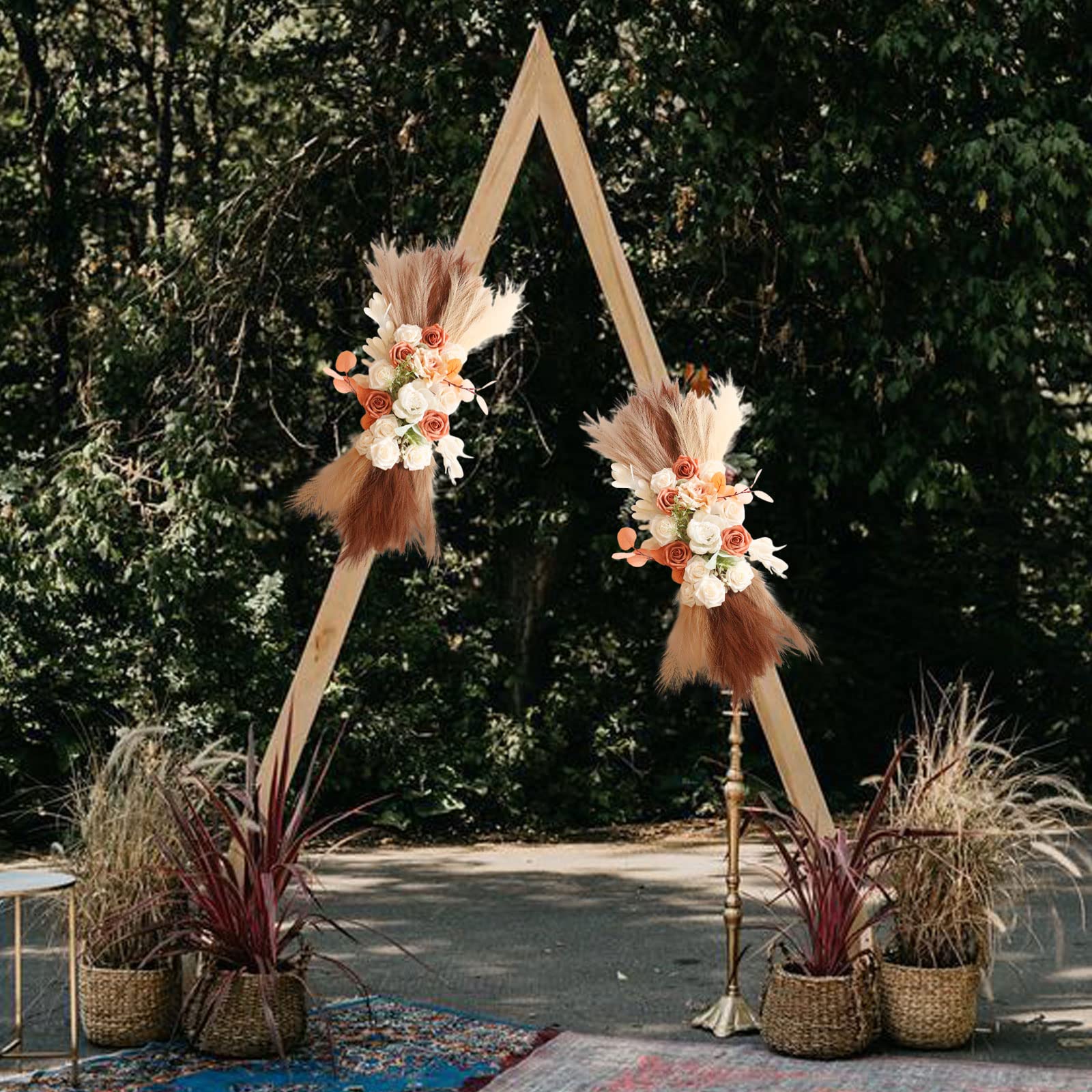 MSUIINT 2-Pack Artificial Wedding Arch Flowers Swag - 31