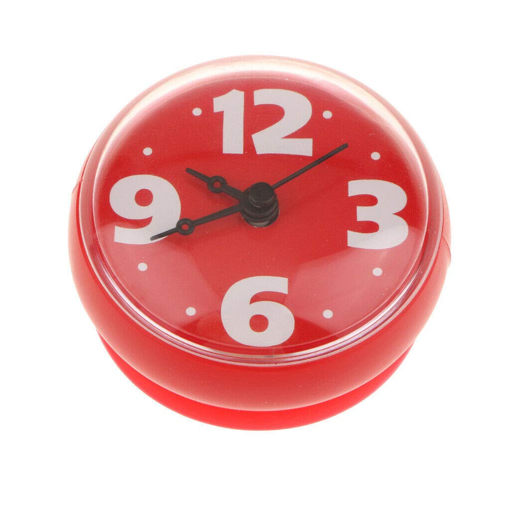 Waterproof Silicone Suction Cup Wall Clock Timer - Red - Perfect for Bathroom, Shower, Kitchen & Home Decor - Digital Timer for Cooking, Workouts & More