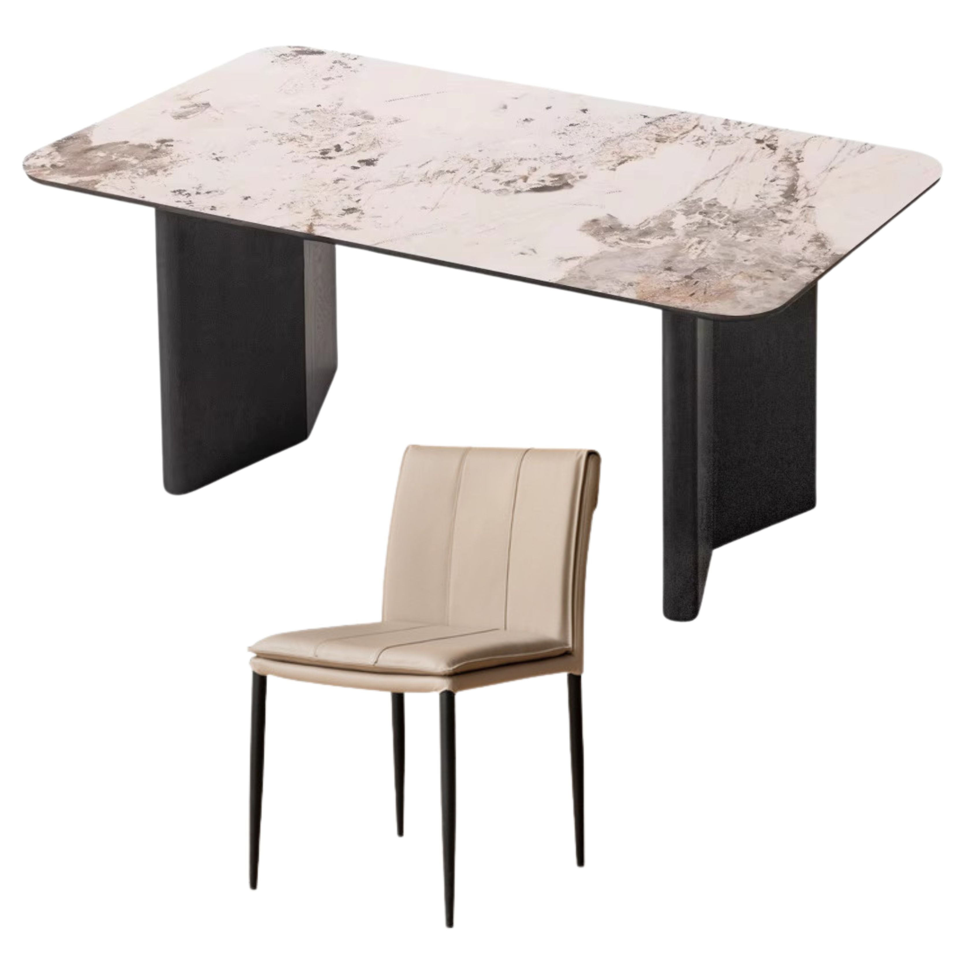 78.7x35.4x29.9 inch / 200x900x76cm / Black Color top White color / Dining table
