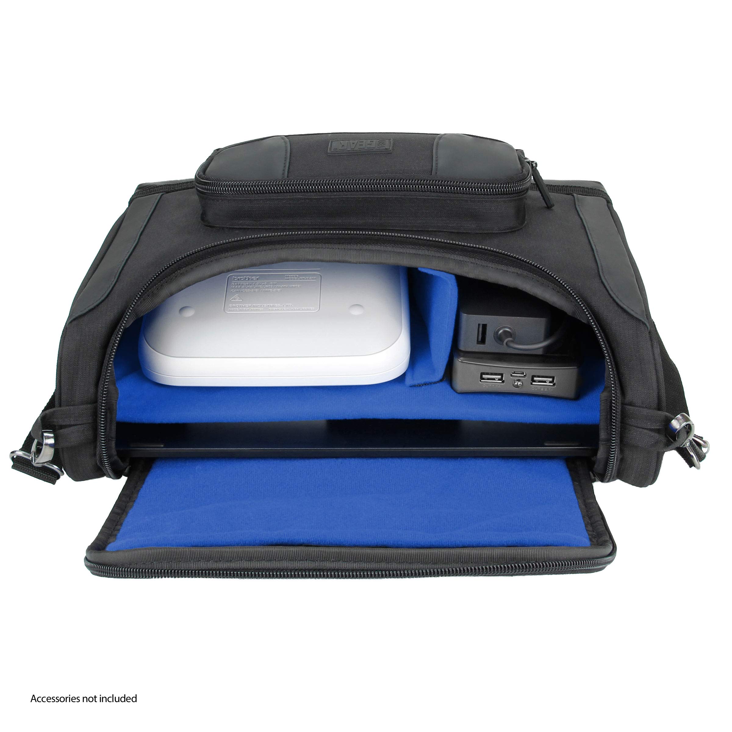 USA Gear Portable Photo Printer Case - Padded Messenger Bag for Canon Selphy CP1500, CP1300, Kodak Step Wireless, Canon Ivy 2 & Mini Printers - Blue | Travel & Photo Storage Solution