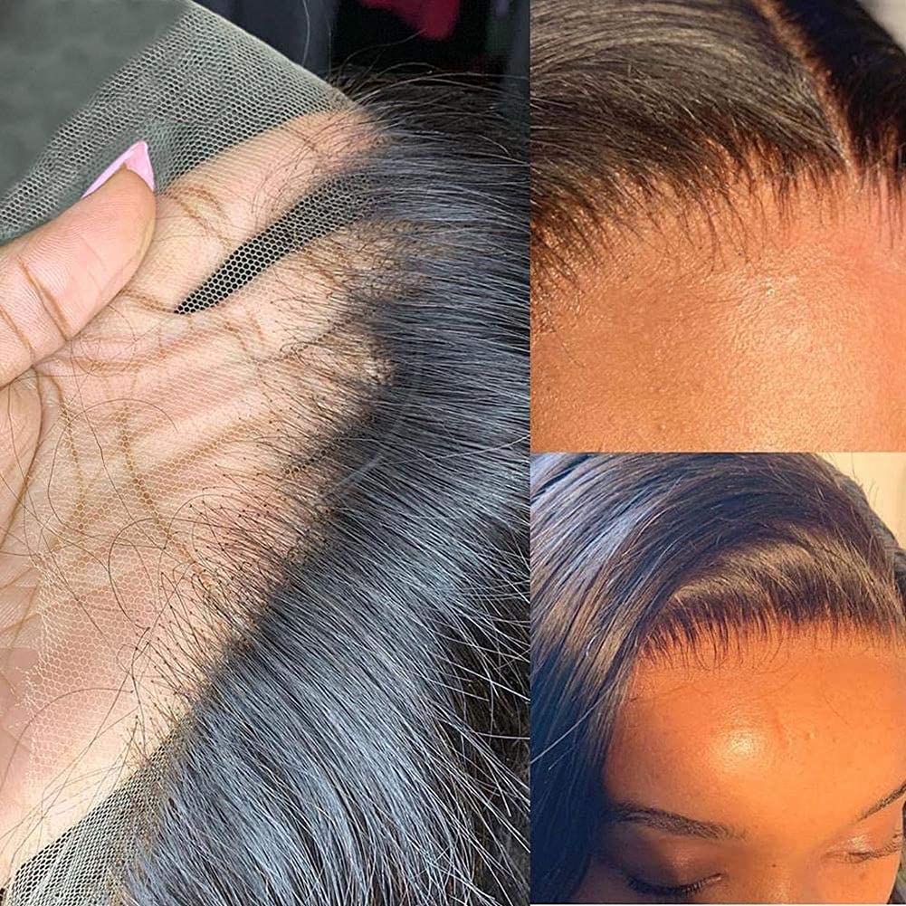 13x6 HD Transparent Lace Front Wig Human Hair - Pre Plucked Straight Glueless 150% Density Invisible Lace Wig for Black Women with Natural Hairline & Baby Hair (24 Inch) - Perfect for Daily Wear, Special Occasions & Protective Styling