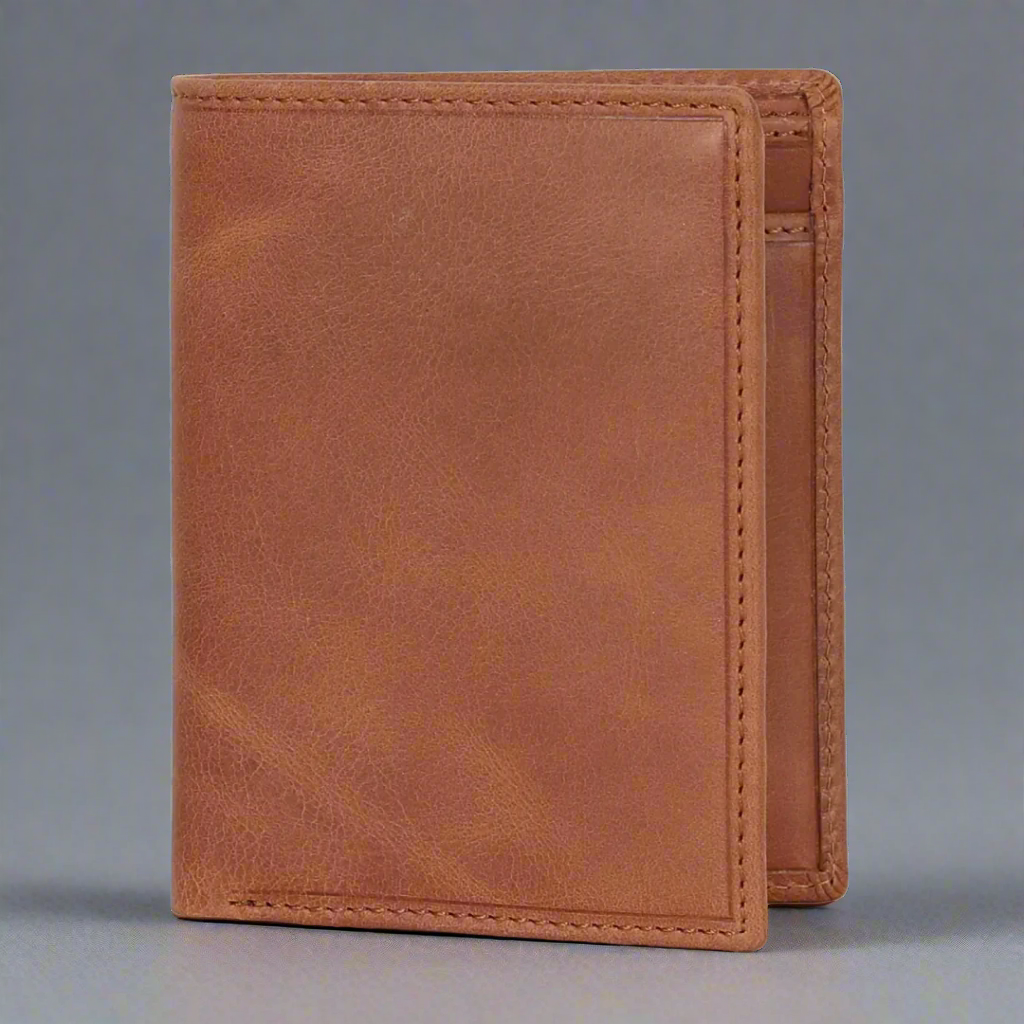Premium MET Men's Upright Leather Wallet - Slim RFID Blocking Bifold Wallet for Men - Perfect for Travel, Business & Everyday Use