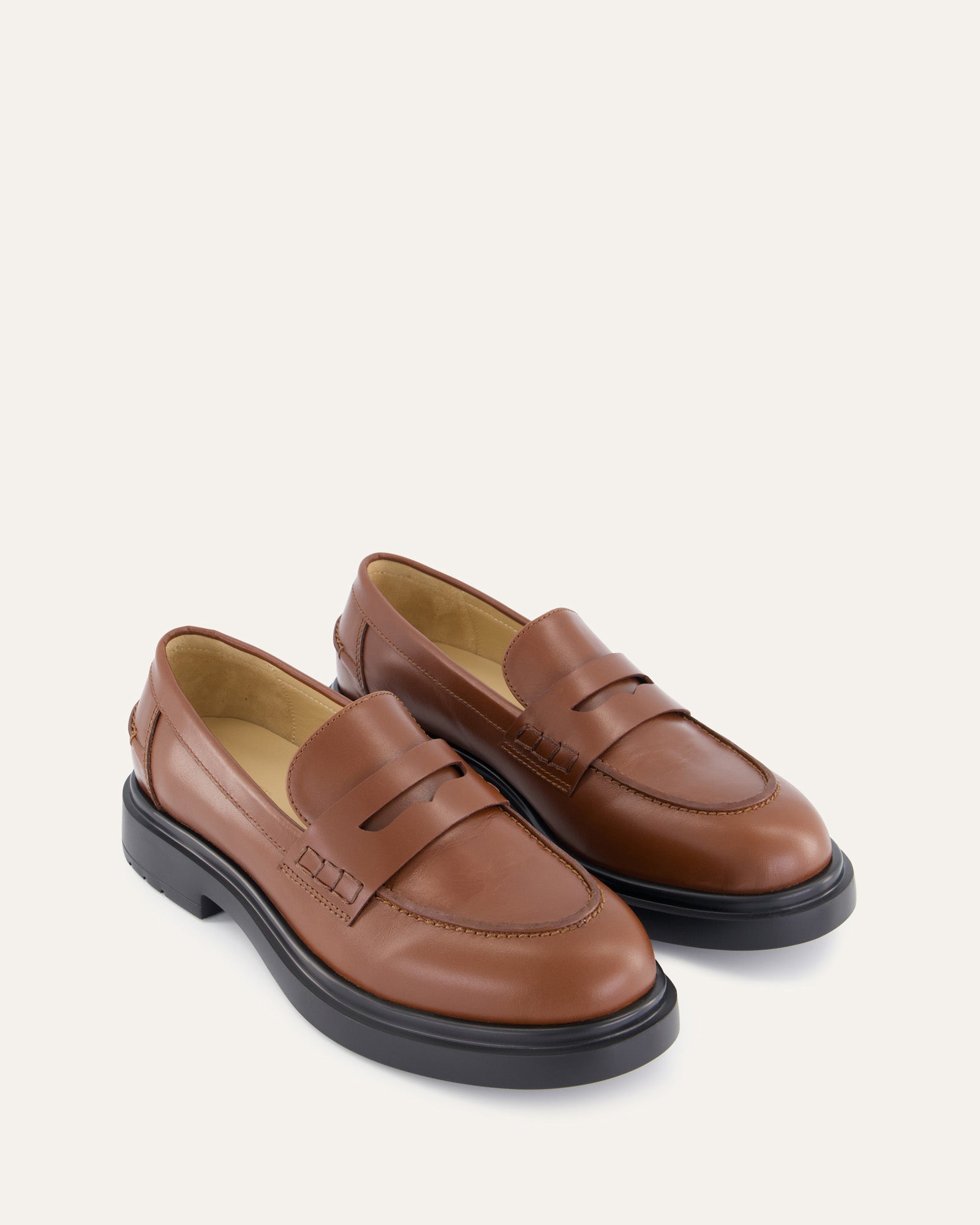 Premium JARVIS Leather Loafers for Men - Chestnut Brown Genuine Leather Slip-On Shoes - Comfortable & Stylish for Business, Casual & Office Wear