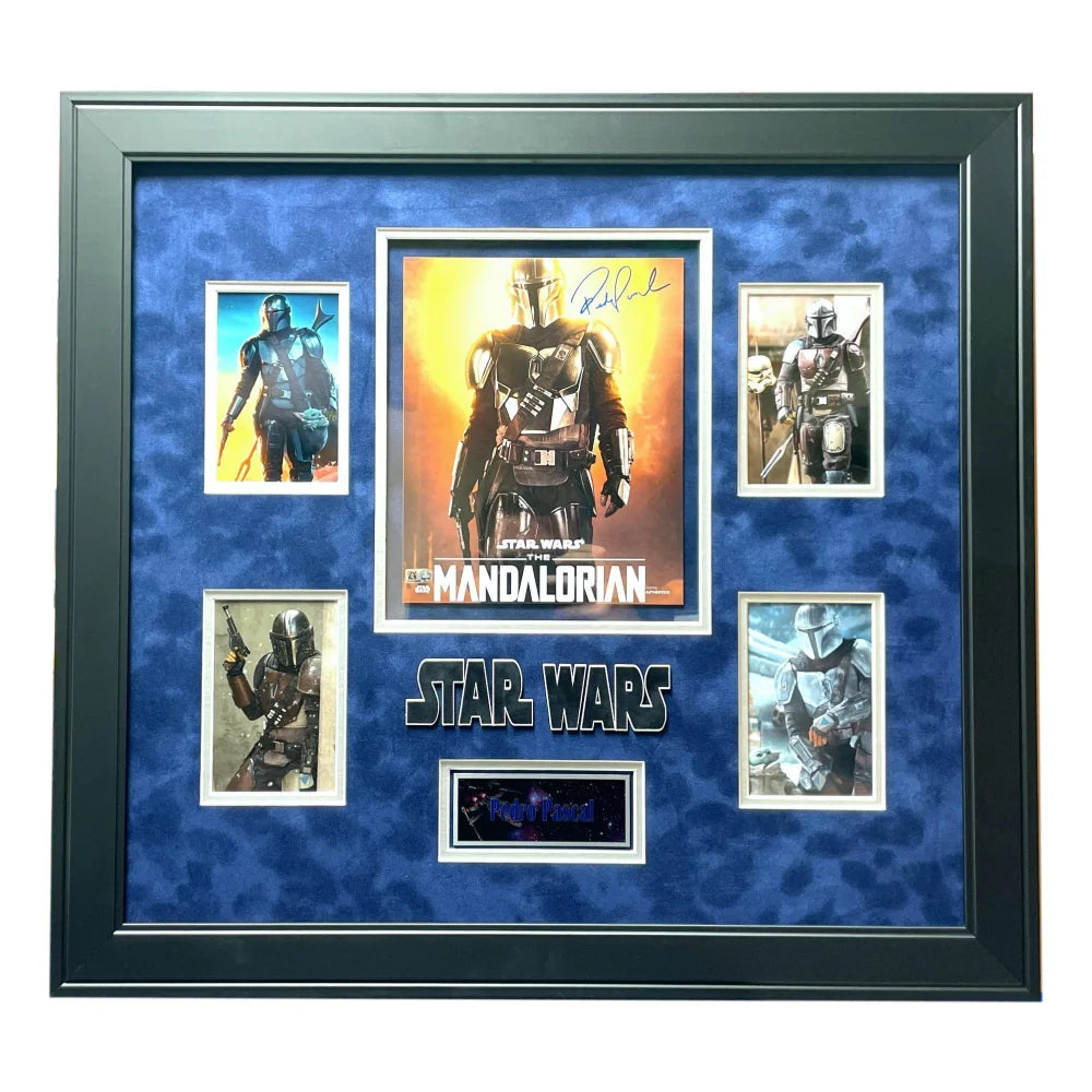 Pedro Pascal Autographed The Mandalorian 8x10 Photo - Framed Collectible with Topps COA - Perfect for Star Wars Fans & Memorabilia Collectors