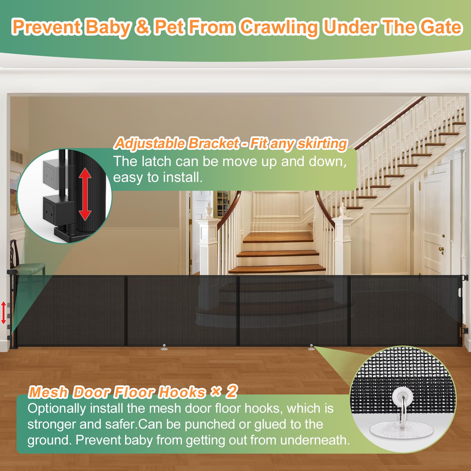 200'' Extra Wide Retractable Baby Gate - 34