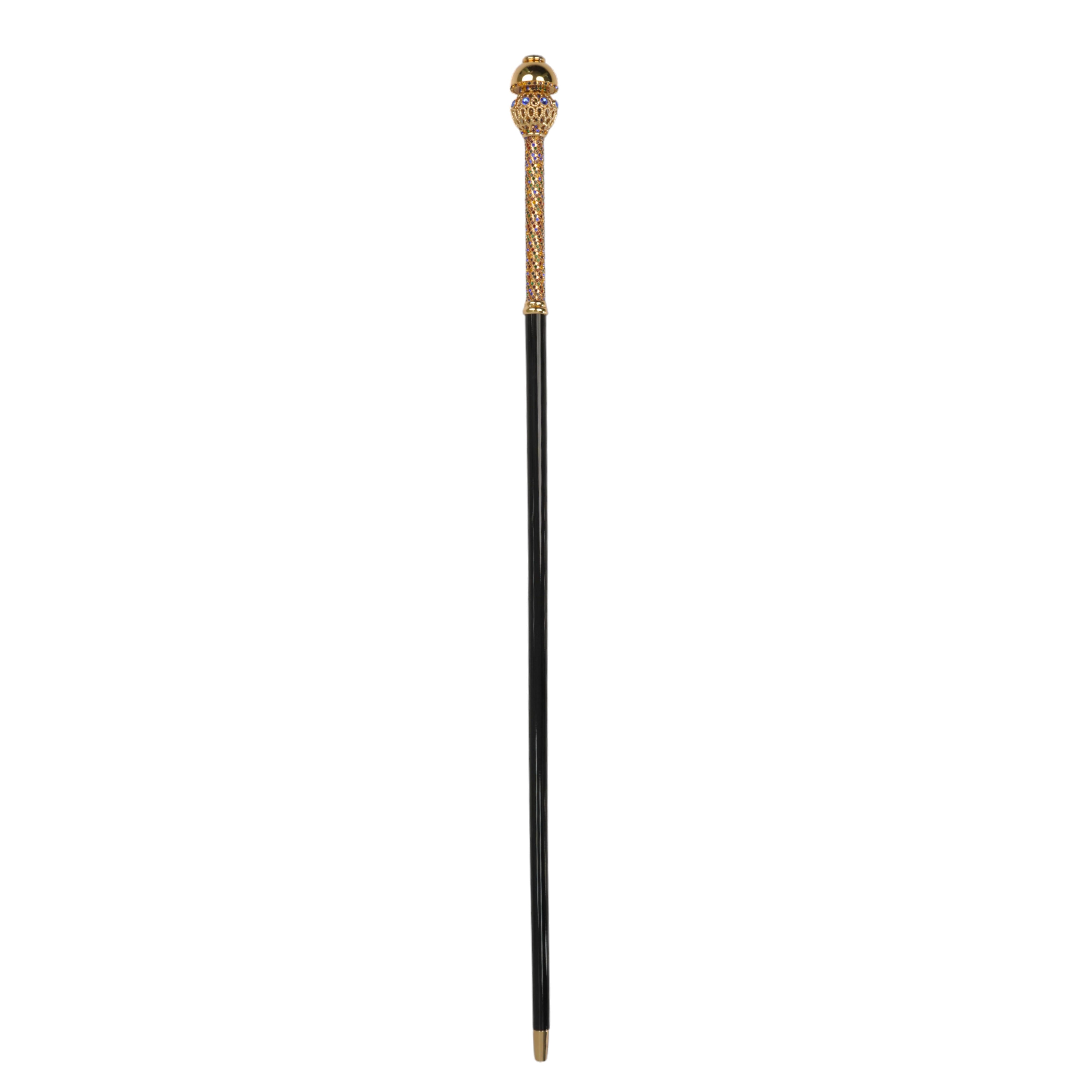 24K Gold Plated Walking Canes with Swarovski Crystals - Luxury Fashion Cane for Men & Women - Perfect for Weddings, Formal Events & Mobility Support