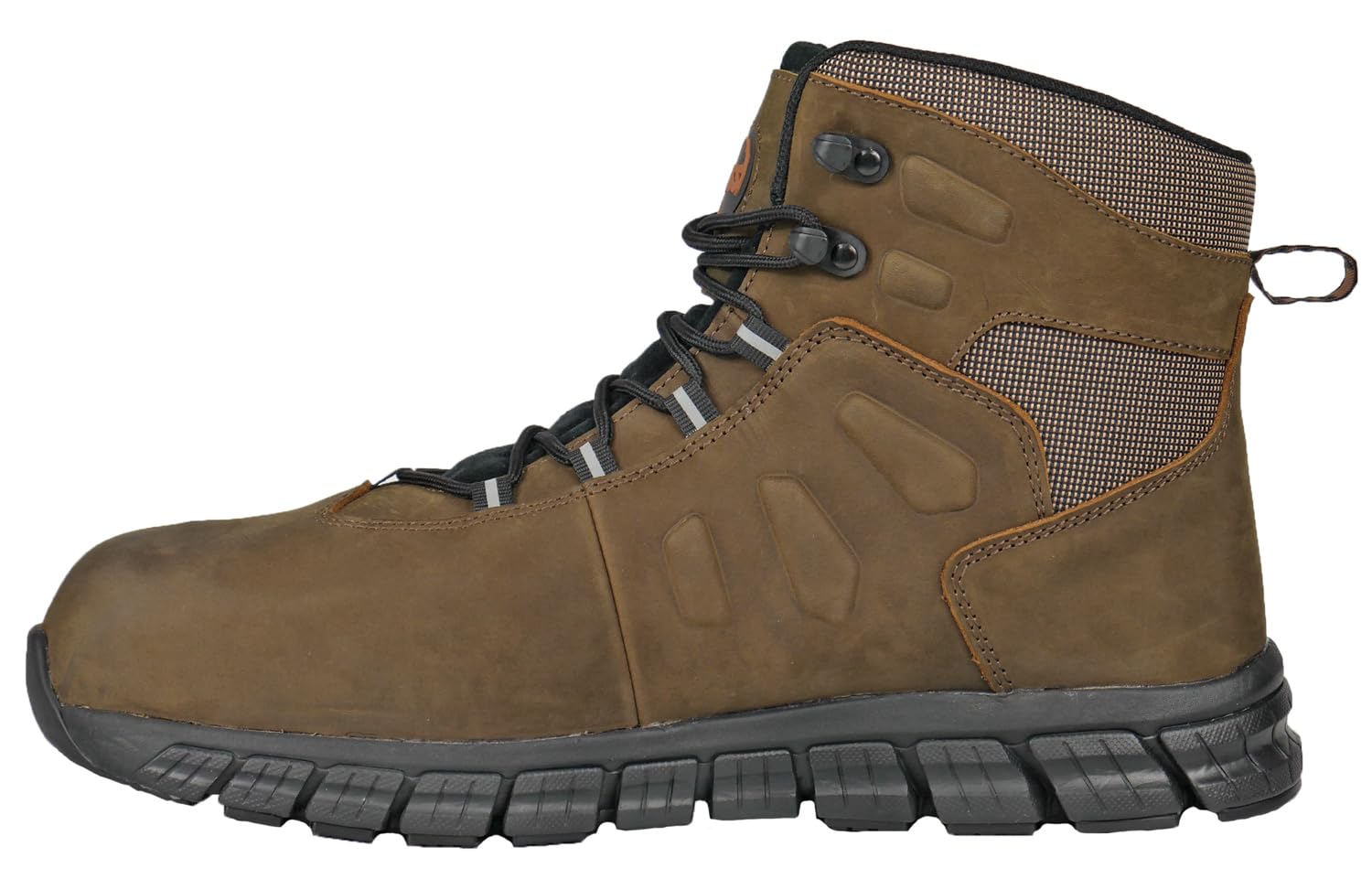 Hoss Men's Tikaboo-UL Safety Boots - Brown Leather Work Boots for Construction, Electrical Hazard Protection & Outdoor Work - Comfortable Steel Toe Shoes for Industrial Jobs