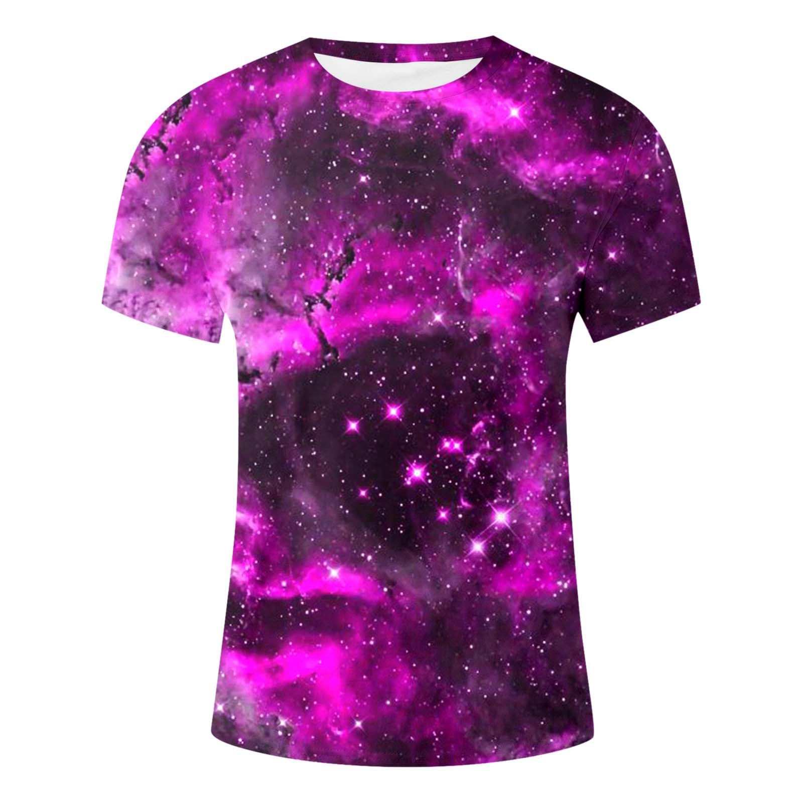 3D Printed Galaxy Solar System Planets Nebula T-Shirt for Men - Outer Space Crewneck Short Sleeve Tee - Perfect for Astronomy Lovers, Sci-Fi Fans & Casual Wear