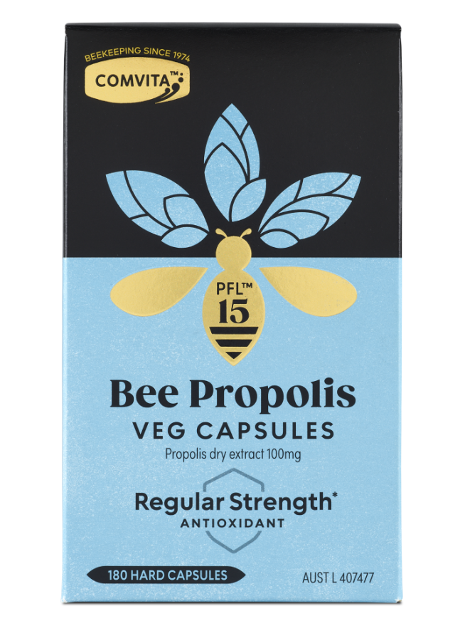 Comvita Bee Propolis PFL™ 15 (100mg) Vegetarian Capsules - Premium Immune Support Supplement for Daily Wellness & Natural Defense