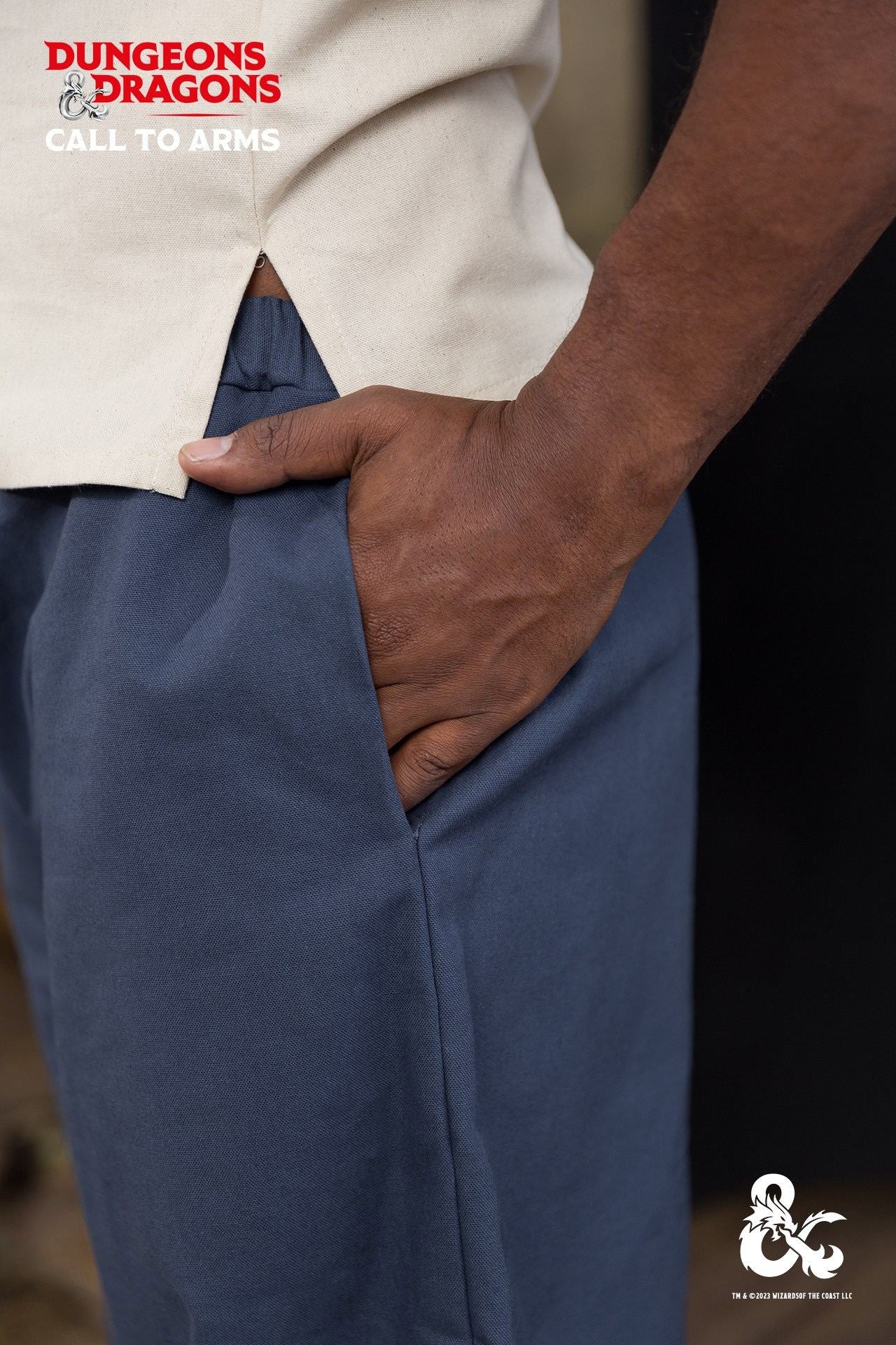 Dungeons & Dragons Monk Trousers - Woad Blue Fantasy RPG Pants for Cosplay & LARPing | Perfect for D&D Game Nights & Medieval Reenactments