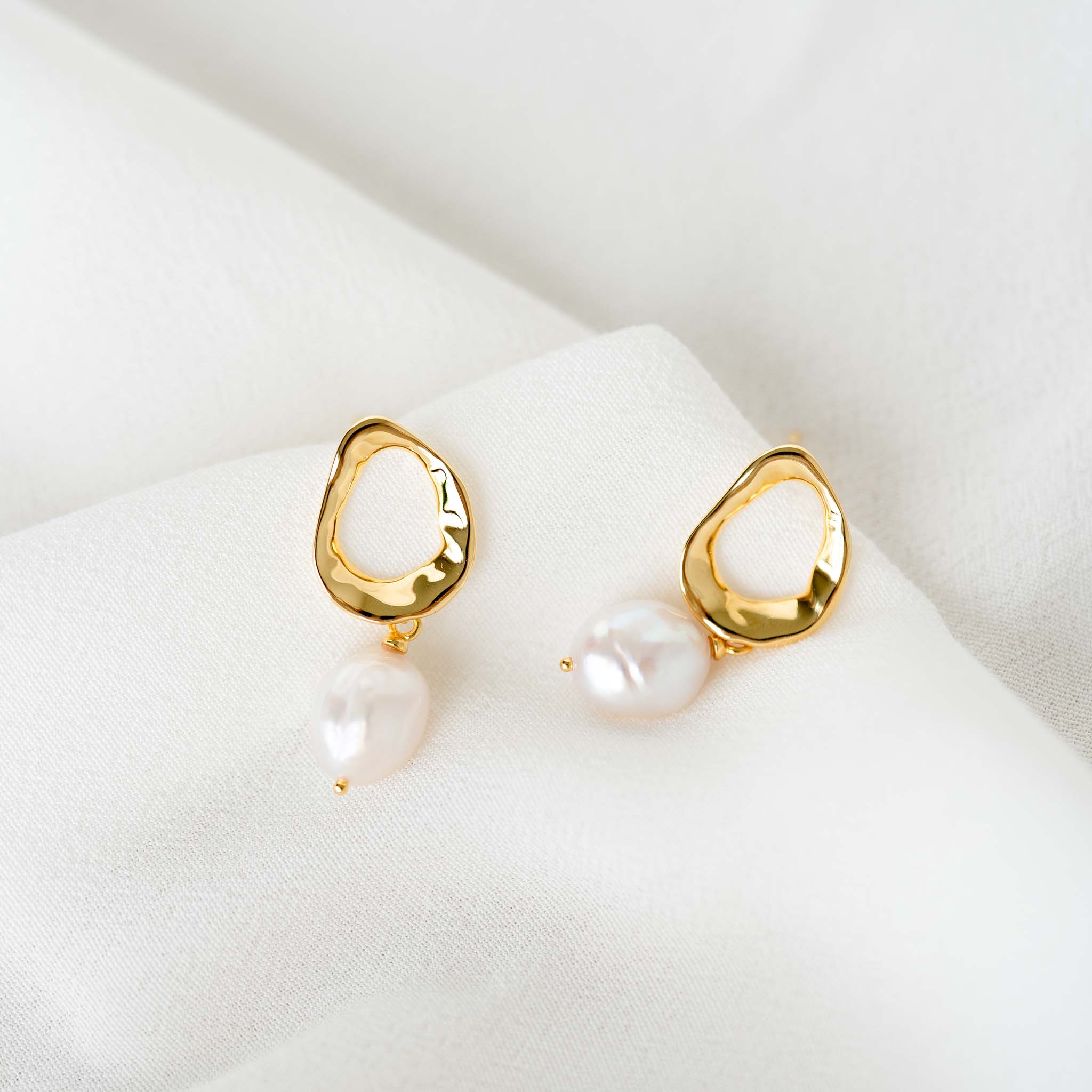 Mathilde Pearl Drop Earrings for Women - Elegant Dangle Earrings with Genuine Pearls - Perfect for Weddings, Parties & Special Occasions