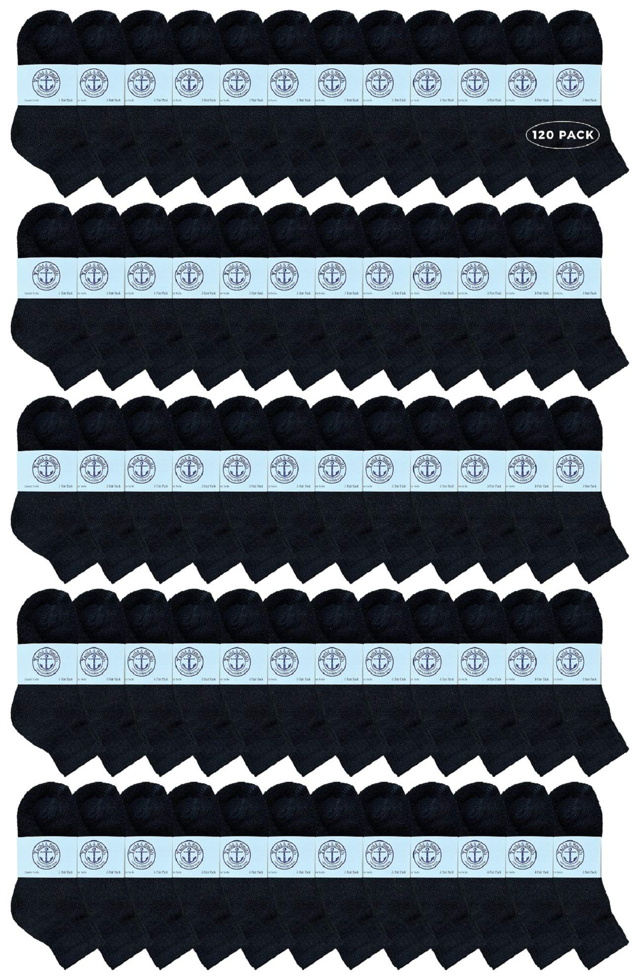 120 Pairs Kids Cotton Mid Ankle Socks - Bulk Wholesale Sport Socks for Boys & Girls (Size 6-8) - Perfect for School, Sports & Daily Wear