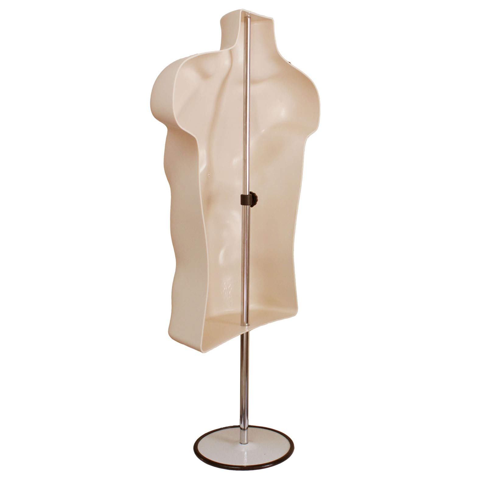 Realistic Male & Female Hollow Back Mannequin Torso Set with Adjustable Metal Stand - Size S/M (4-Pack) for Fashion Display, Photography, and Retail Store Visual Merchandising