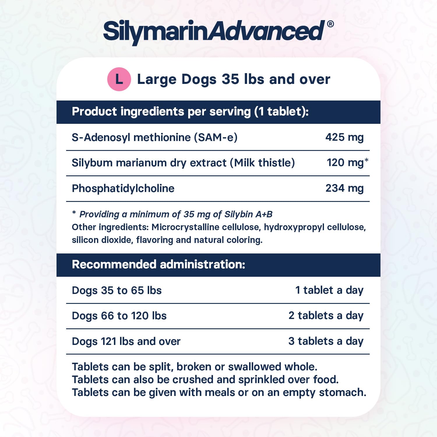 Liver Health Supplement for Large Dogs - Milk Thistle Extract with S-Adenosylmethionine (SAMe) & Silybin - 30 Tablets for Liver Detox & Canine Wellness - Supports Senior Dogs & Pets with Liver Issues