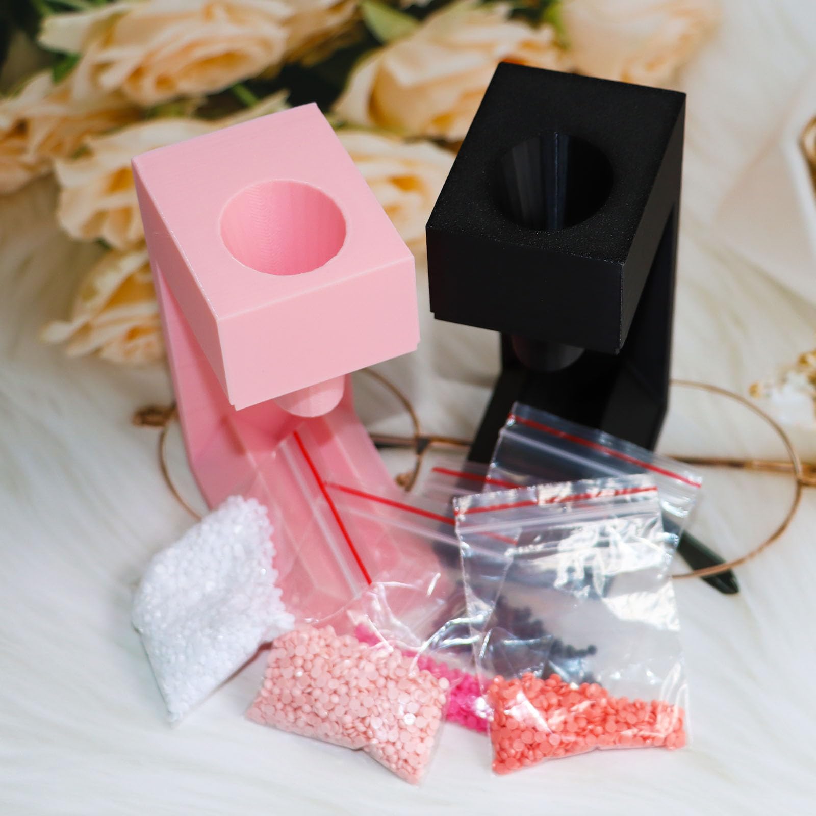 PIAOLGYI Diamond Painting Bag Funnel - Pink Diamond Drill Funnel for Zip Bags | Essential Diamond Painting Accessories for Crafting & DIY Art Projects